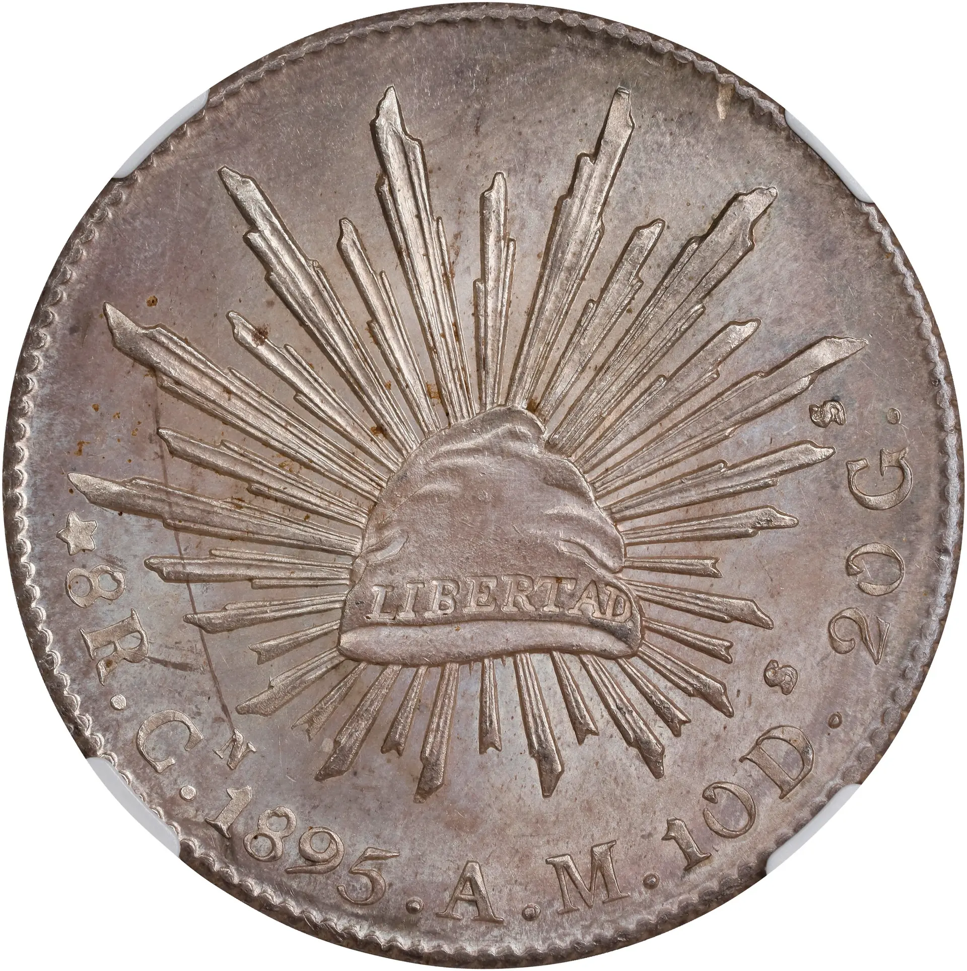 MEXICO. 8 Reales, 1895-Cn AM. Culiacan Mint. NGC MS-62+.