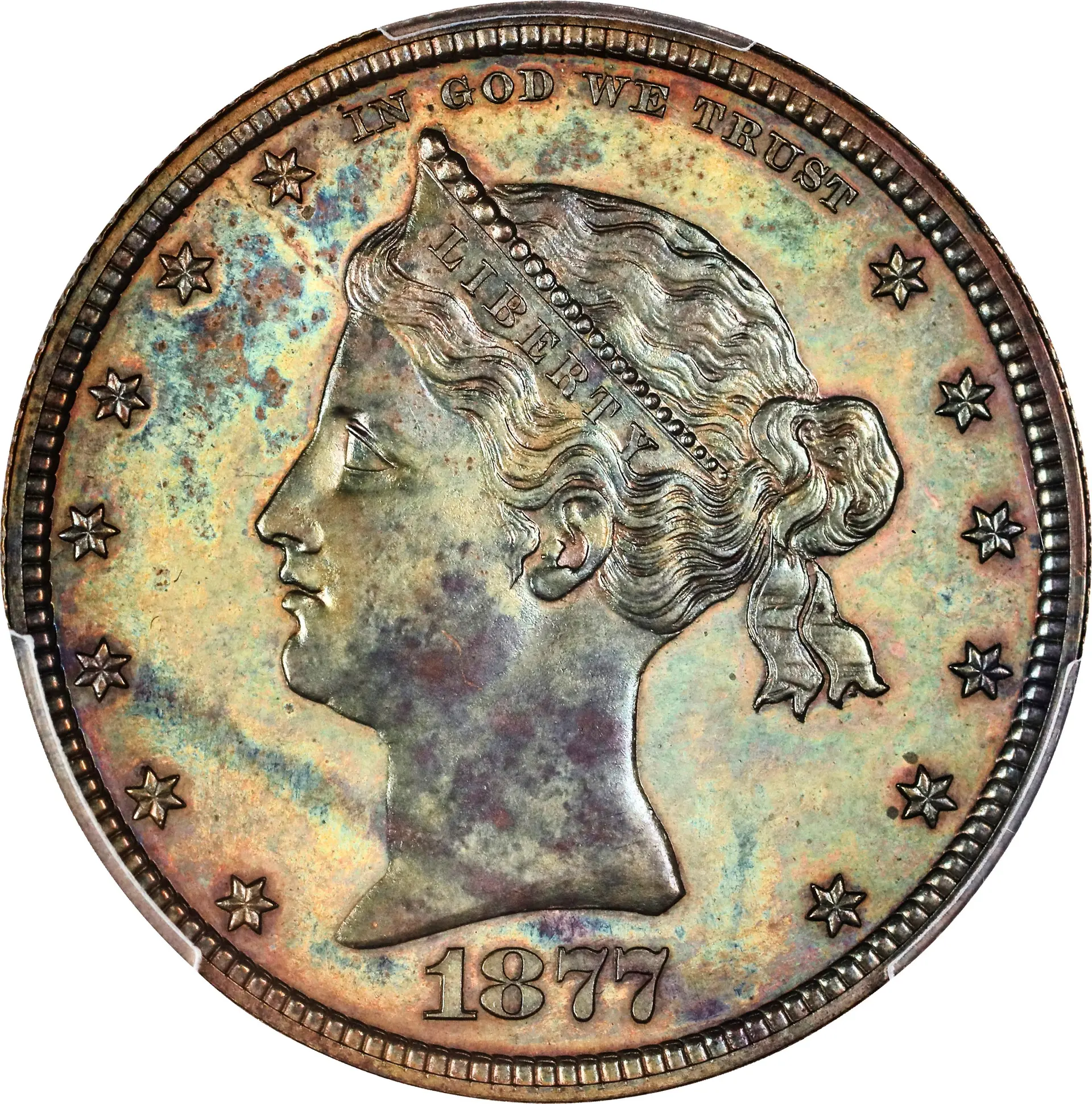 1877 Pattern Half Dollar. Judd-1502, Pollock-1655. Rarity-7-. Copper.