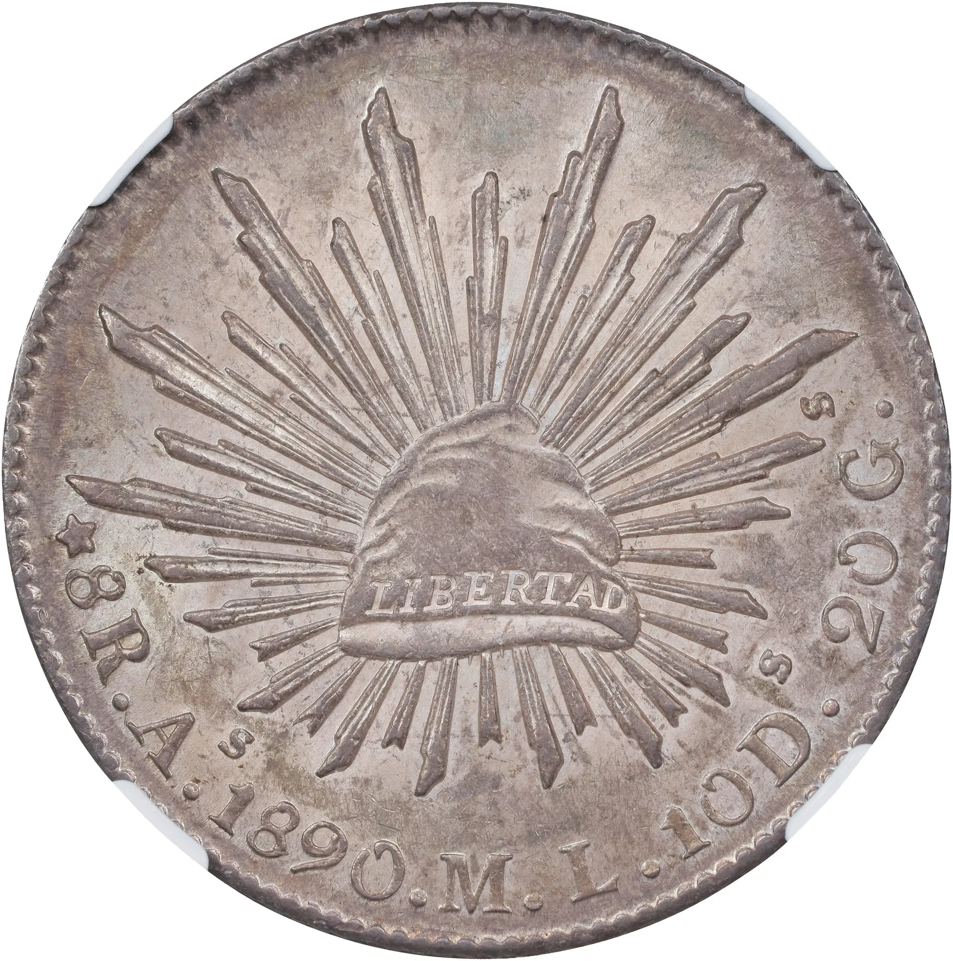 MEXICO. 8 Reales, 1890-As ML. Alamos Mint. NGC MS-61.