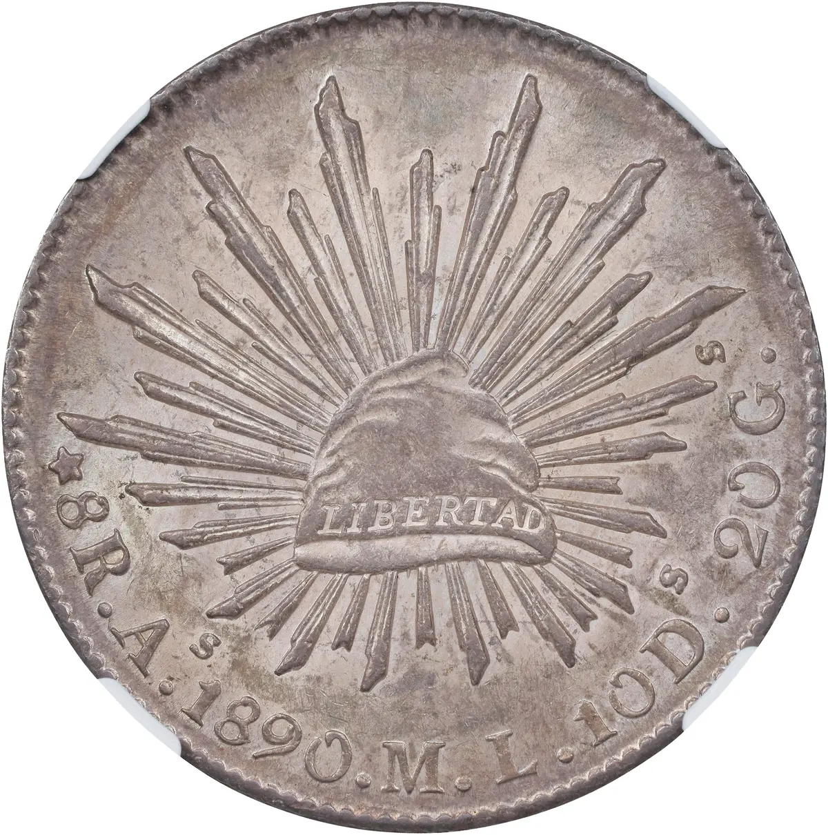 MEXICO. 8 Reales, 1890-As ML. Alamos Mint. NGC MS-61.