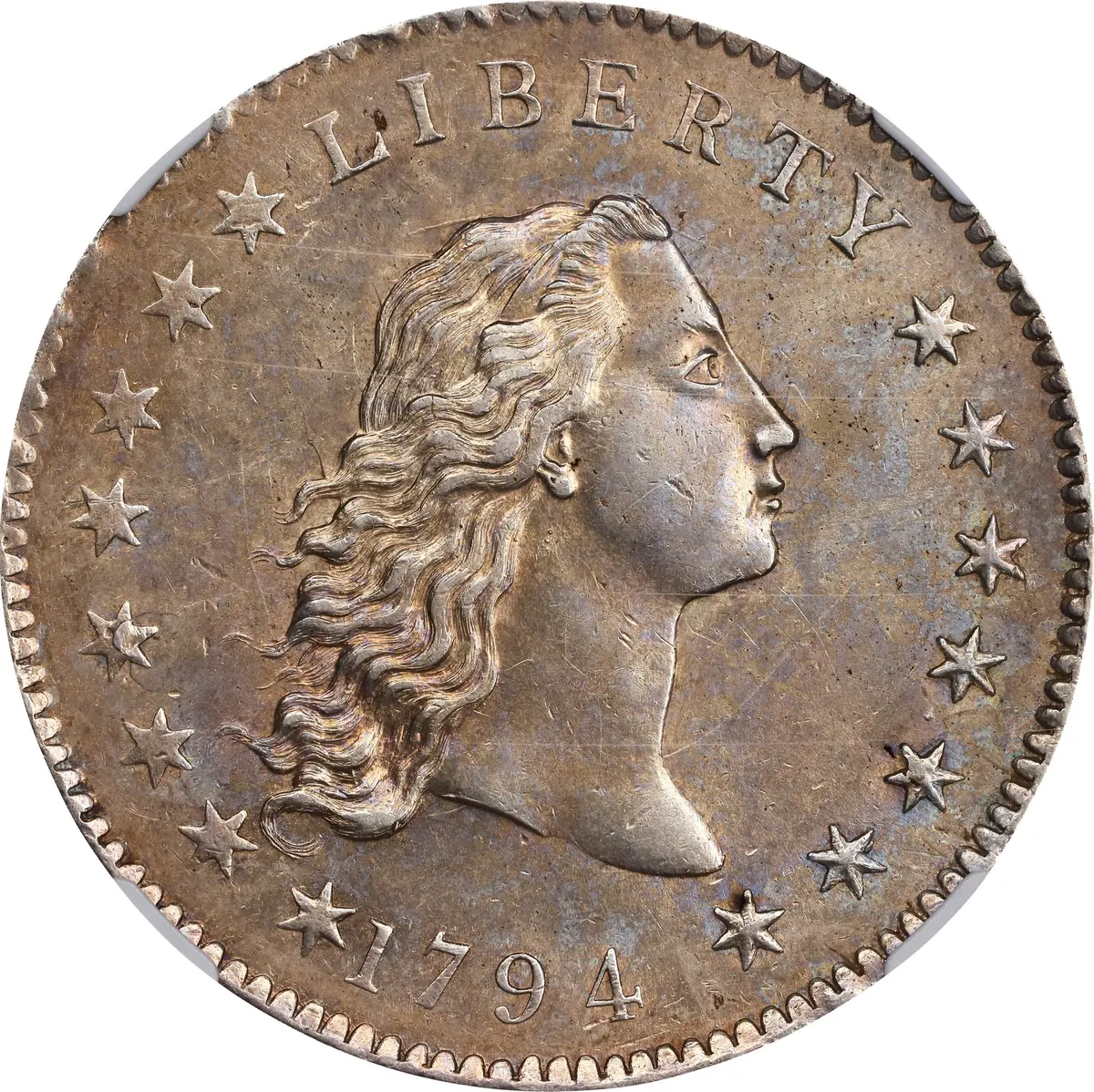 1794 Flowing Hair Silver Dollar. BB-1, B-1. Rarity-4. MS-62+ (NGC).