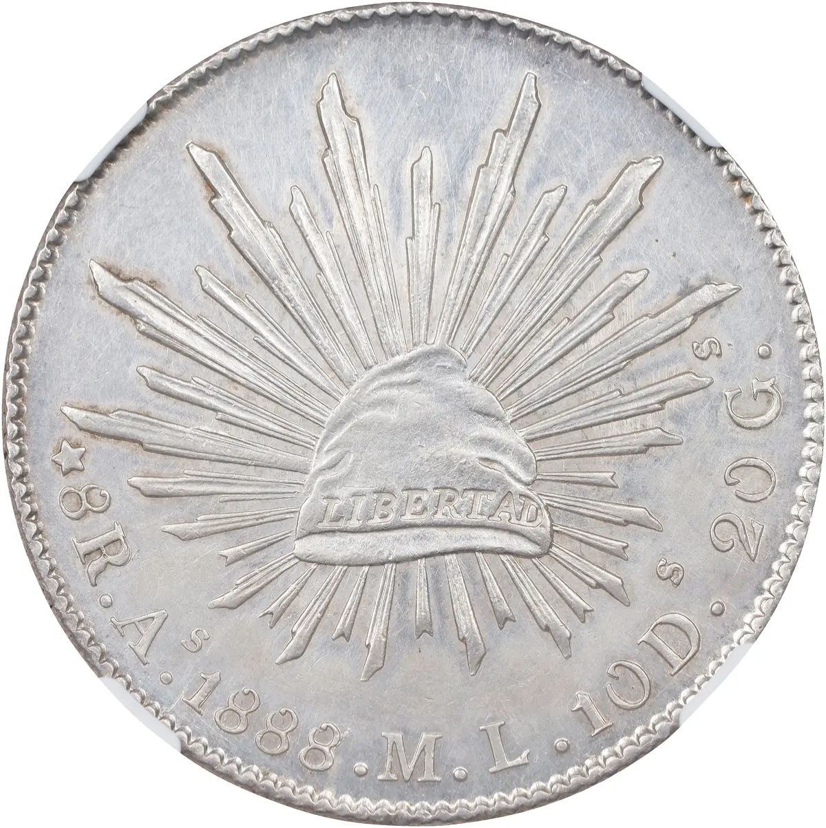 MEXICO. 8 Reales, 1888/7-As ML. Alamos Mint. NGC Unc Details--Cleaned.