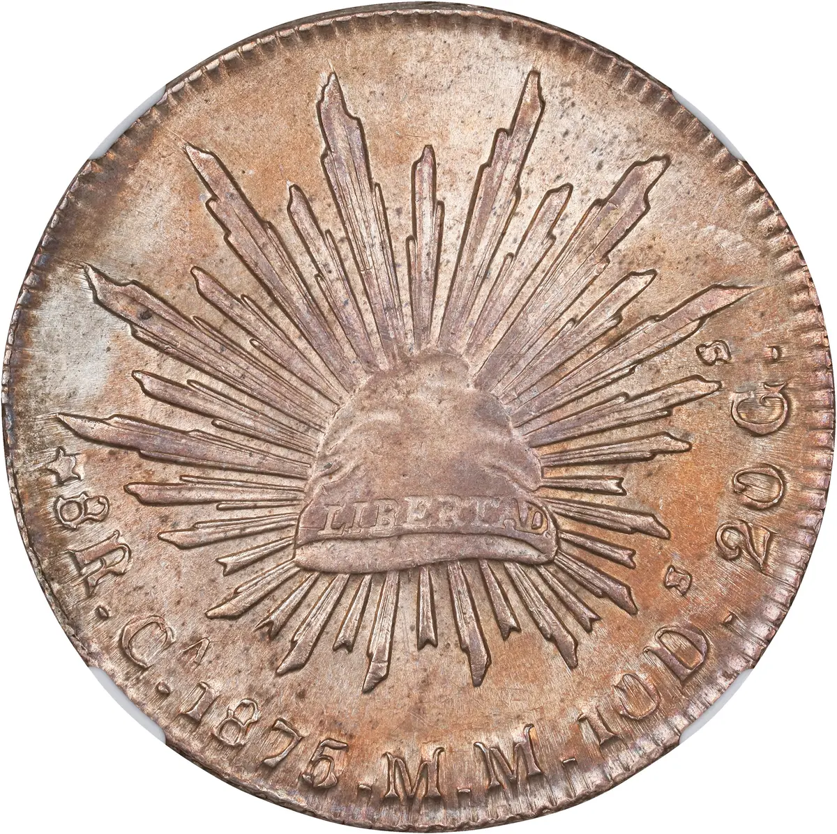 MEXICO. 8 Reales, 1875-Ca MM. Chihuahua Mint. NGC MS-62.