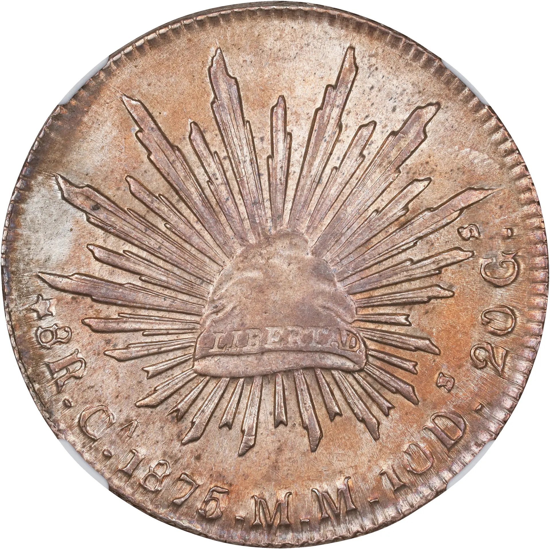 MEXICO. 8 Reales, 1875-Ca MM. Chihuahua Mint. NGC MS-62.