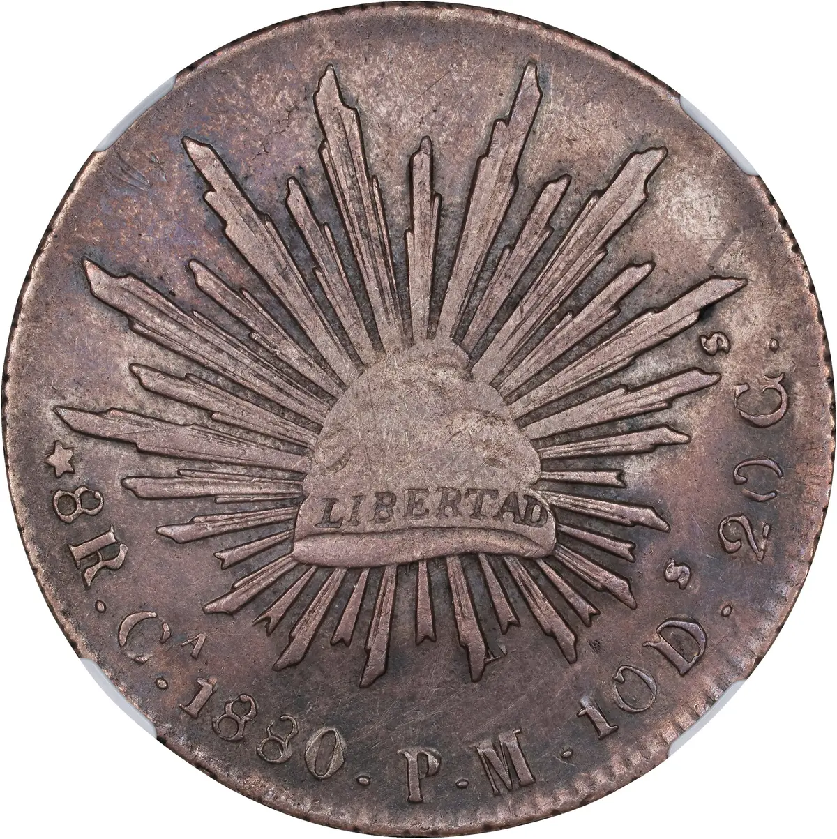 MEXICO. 8 Reales, 1880-Ca PM. Chihuahua Mint. NGC AU Details--Cleaned.