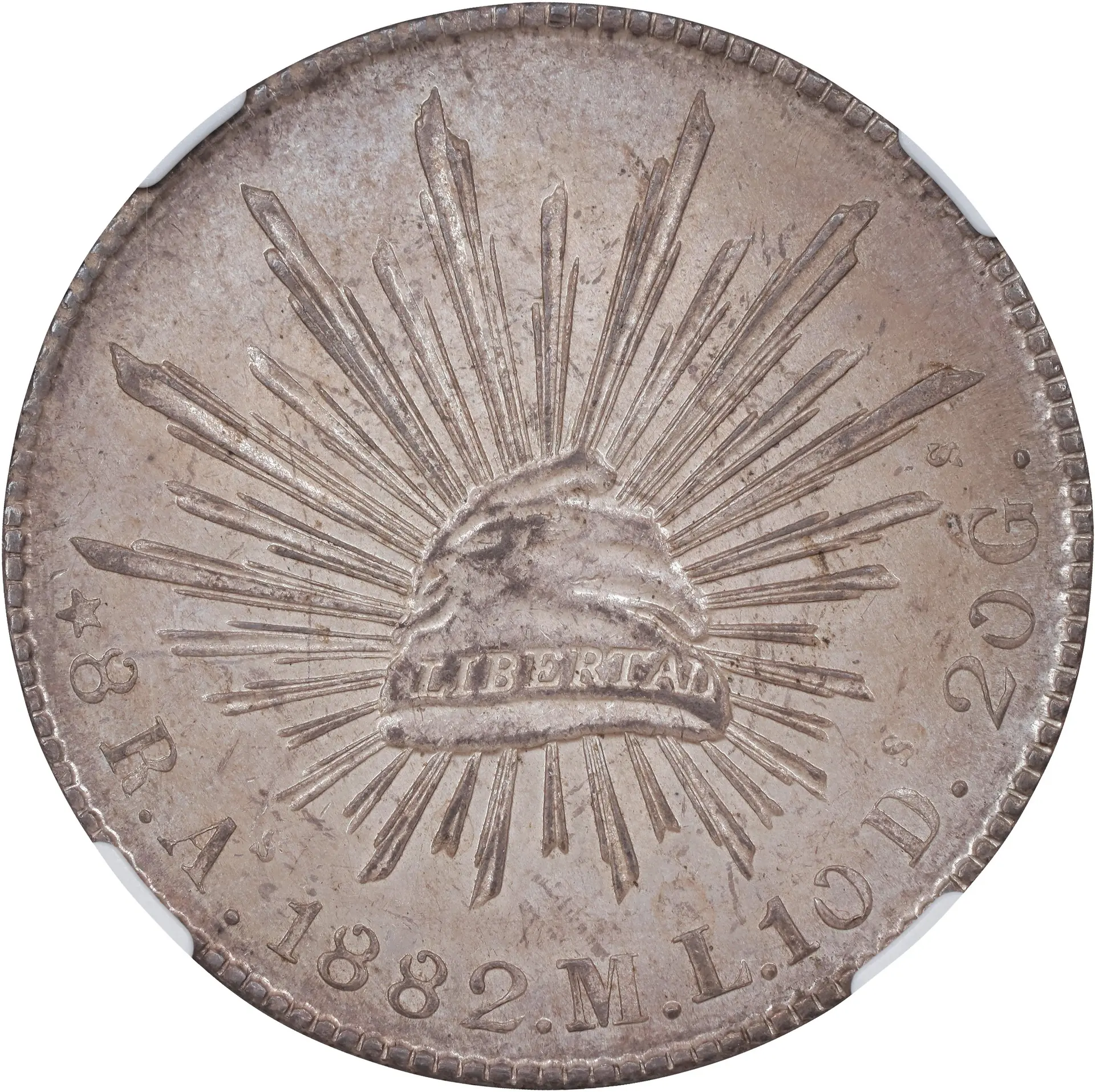 MEXICO. 8 Reales, 1882-As ML. Alamos Mint. NGC MS-61.