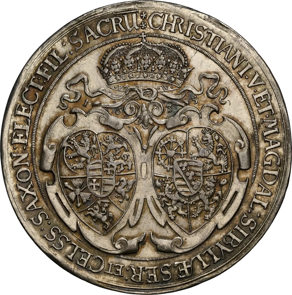 GERMANY. Saxony. Wedding Silver Medal, 1635. Johann Georg I. NGC MS-62.