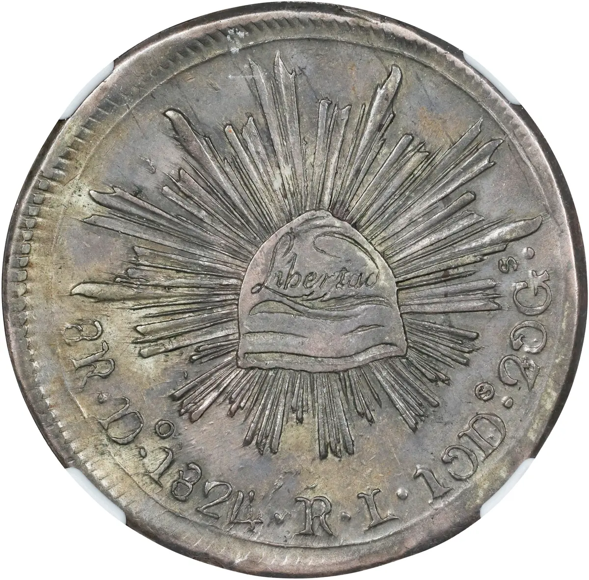 MEXICO. "Hookneck" 8 Reales, 1824-Do RL. Durango Mint. NGC AU-53.