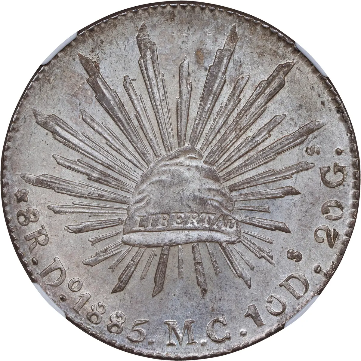 MEXICO. 8 Reales, 1885-Do MC. Durango Mint. NGC MS-64+.