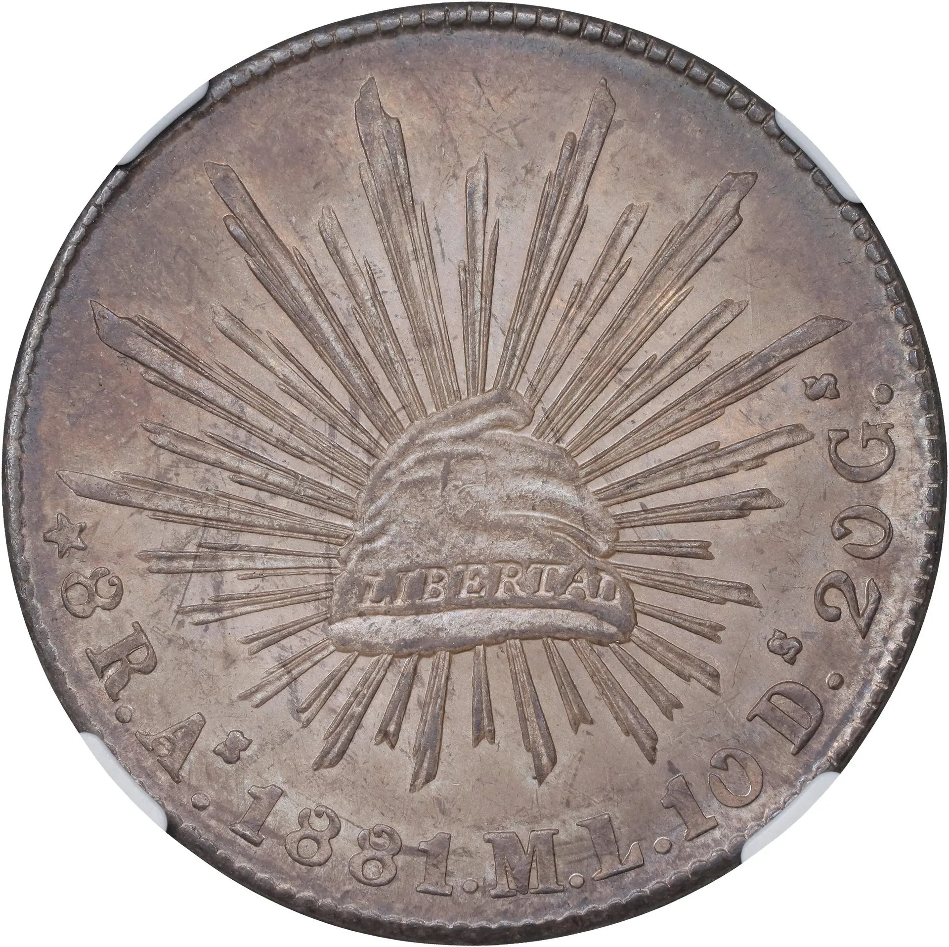 MEXICO. 8 Reales, 1881-As ML. Alamos Mint. NGC MS-63.