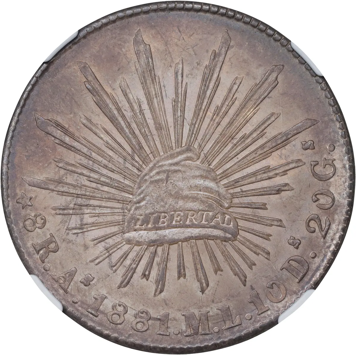 MEXICO. 8 Reales, 1881-As ML. Alamos Mint. NGC MS-63.