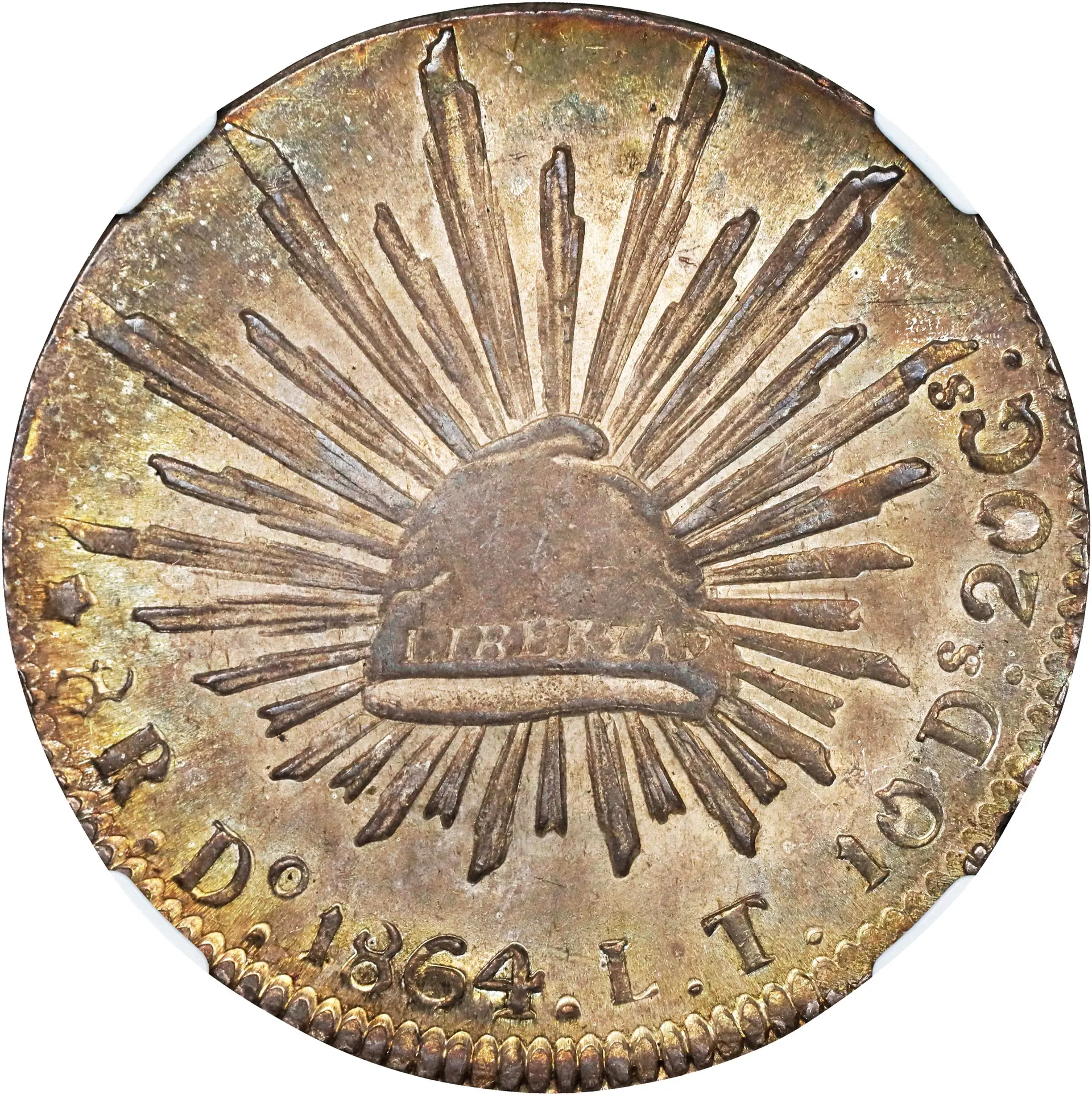 MEXICO. 8 Reales, 1864-Do LT. Durango Mint. NGC MS-63.