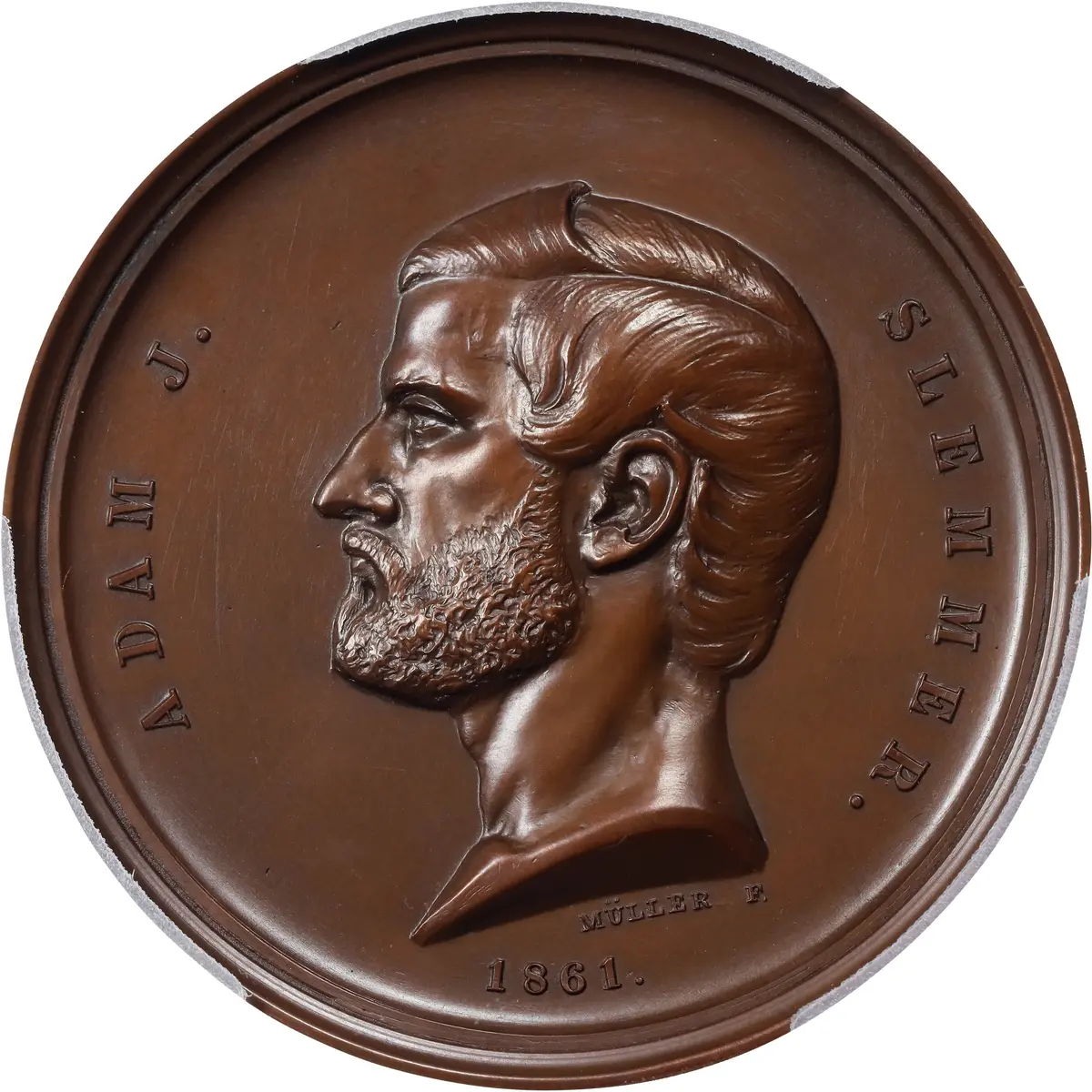 1861 New York Chamber of Commerce Adam J. Slemmer - Fort Pickens Medal.
