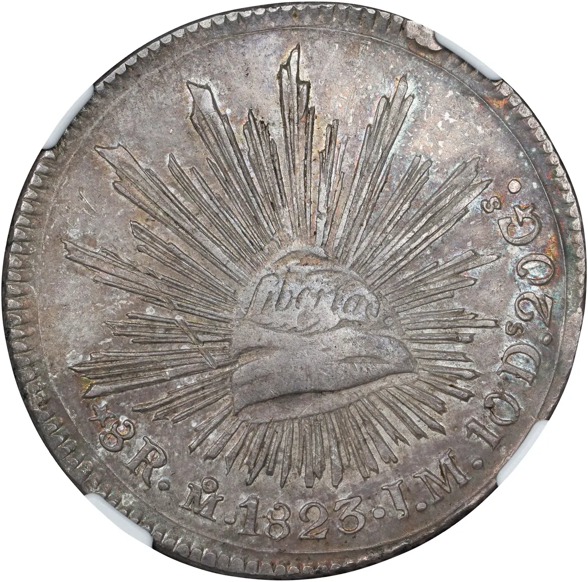 MEXICO. "Hookneck" 8 Reales, 1823-Mo JM. Mexico City Mint. NGC AU
