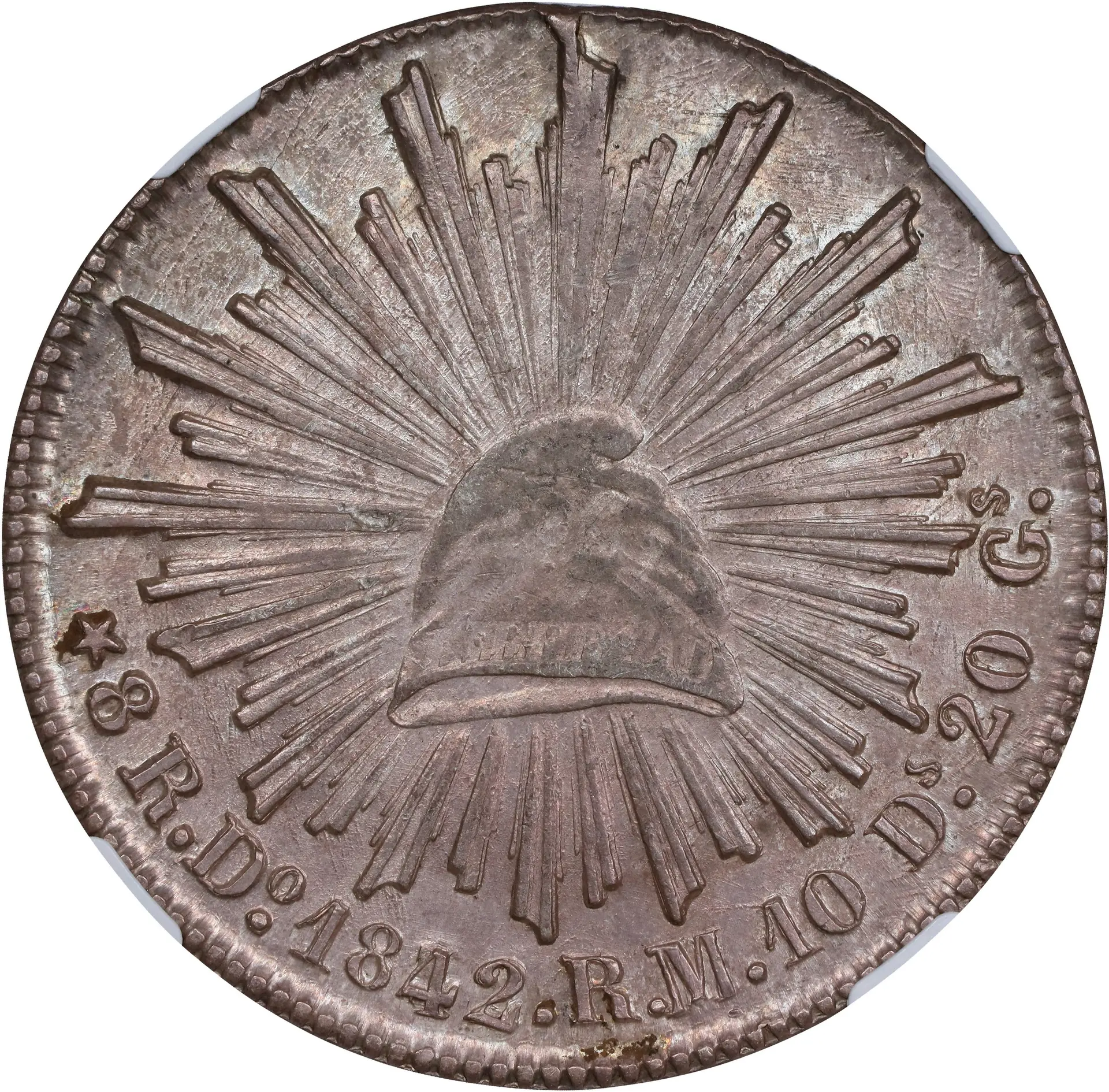 MEXICO. 8 Reales, 1842/32-Do RM. Durango mint. NGC AU-58.