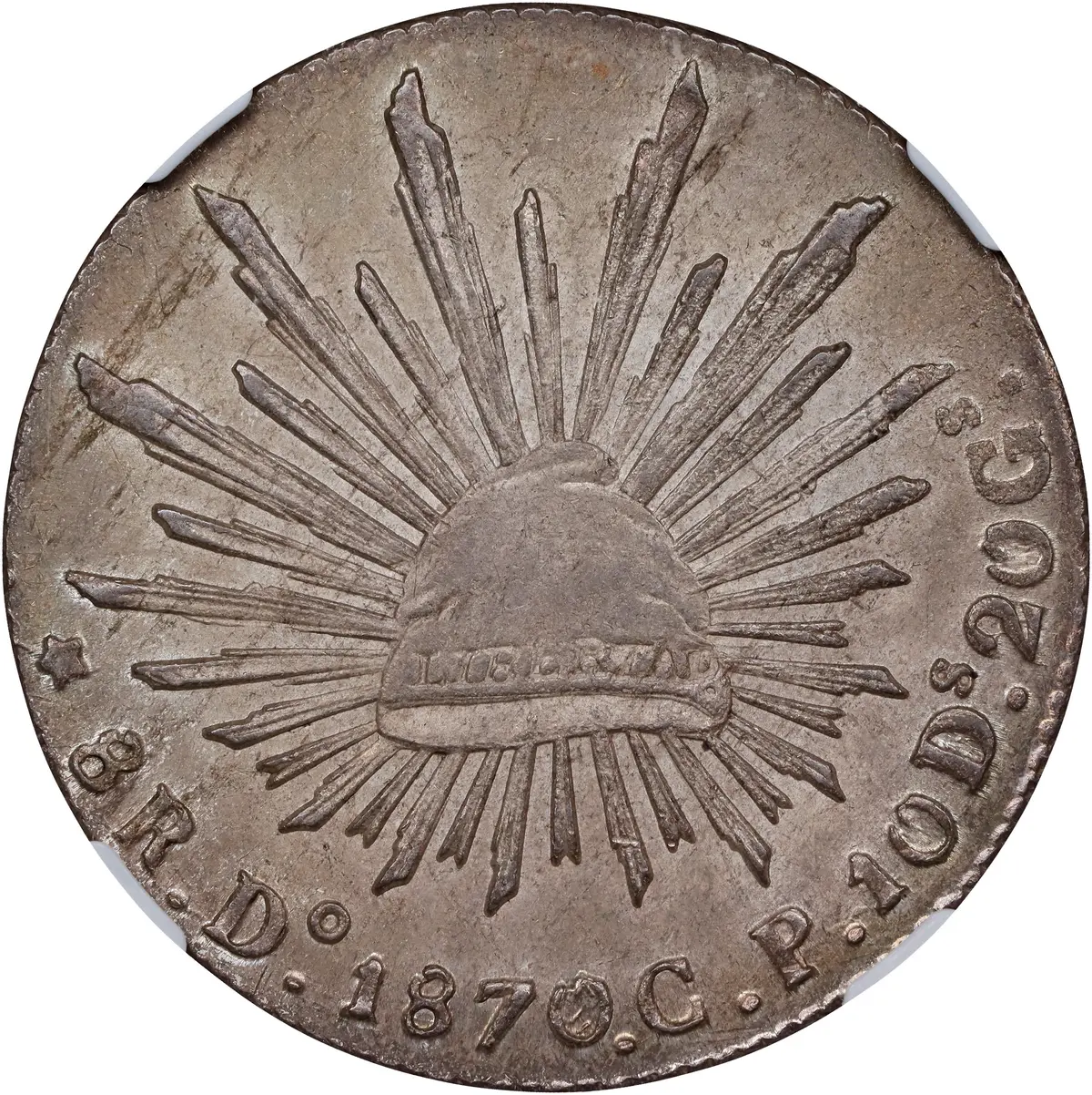 MEXICO. 8 Reales, 1870/69-Do CP. Durango Mint. NGC MS-63.