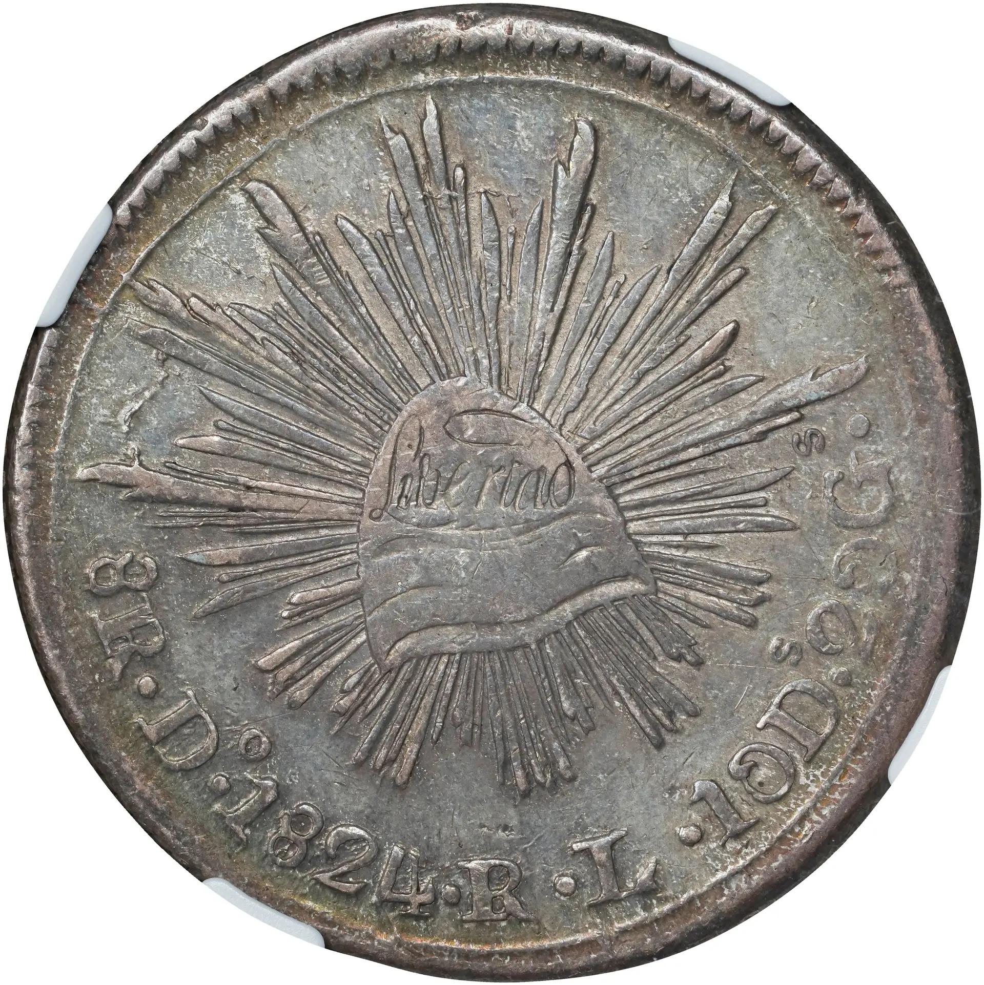 MEXICO. "Hookneck" 8 Reales, 1824-Do RL. Durango Mint. NGC AU Details--Cleaned.