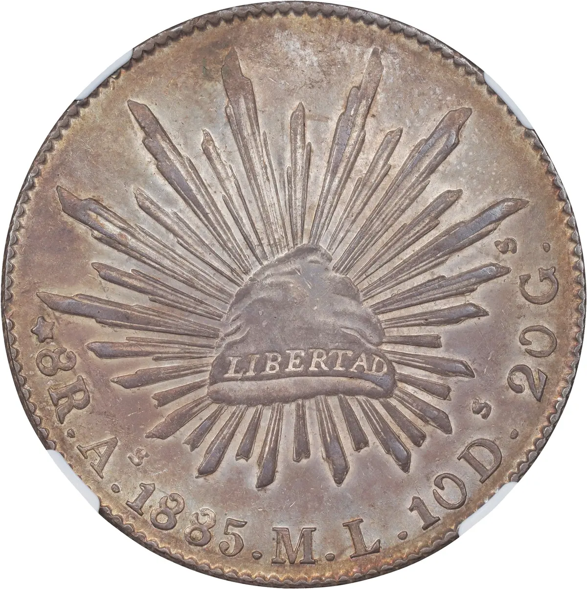 MEXICO. 8 Reales, 1885-As ML. Alamos Mint. NGC AU-58.