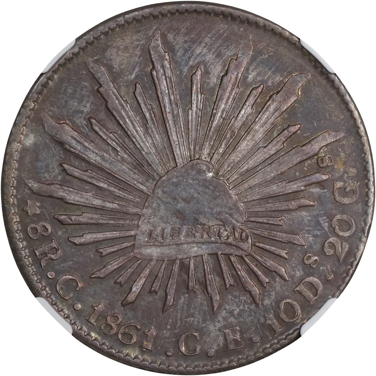 MEXICO. 8 Reales, 1861/0-C CE. Culiacan Mint. NGC AU-58.