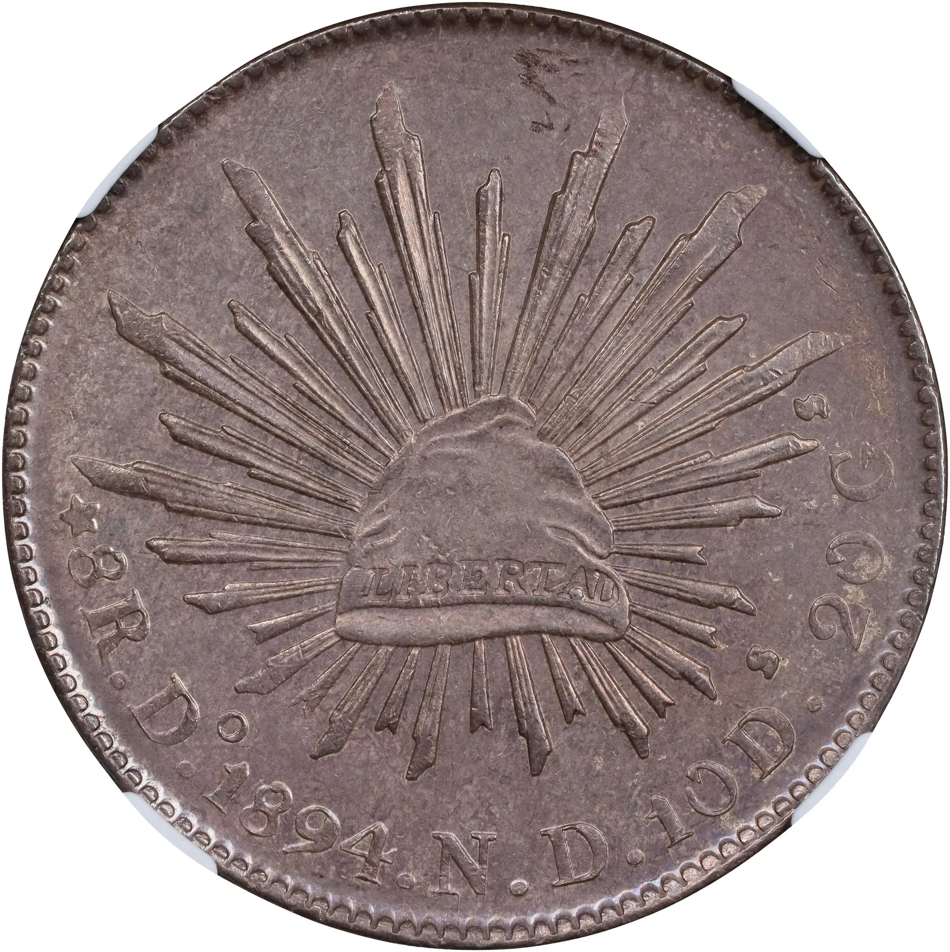 MEXICO. 8 Reales, 1894-Do ND. Durango Mint. NGC MS-62.
