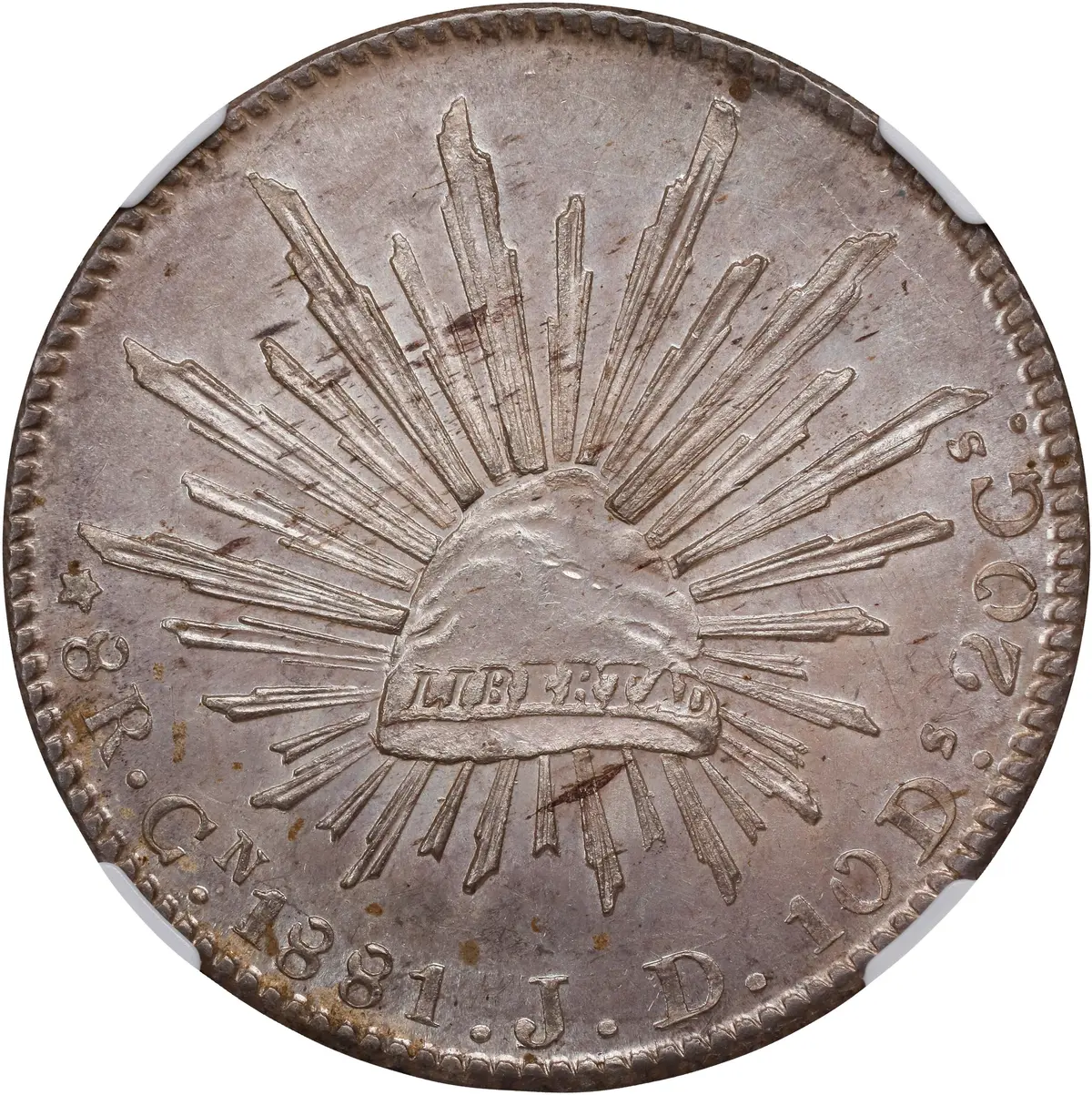 MEXICO. 8 Reales, 1881-Cn JD. Culiacan Mint. NGC MS-62.
