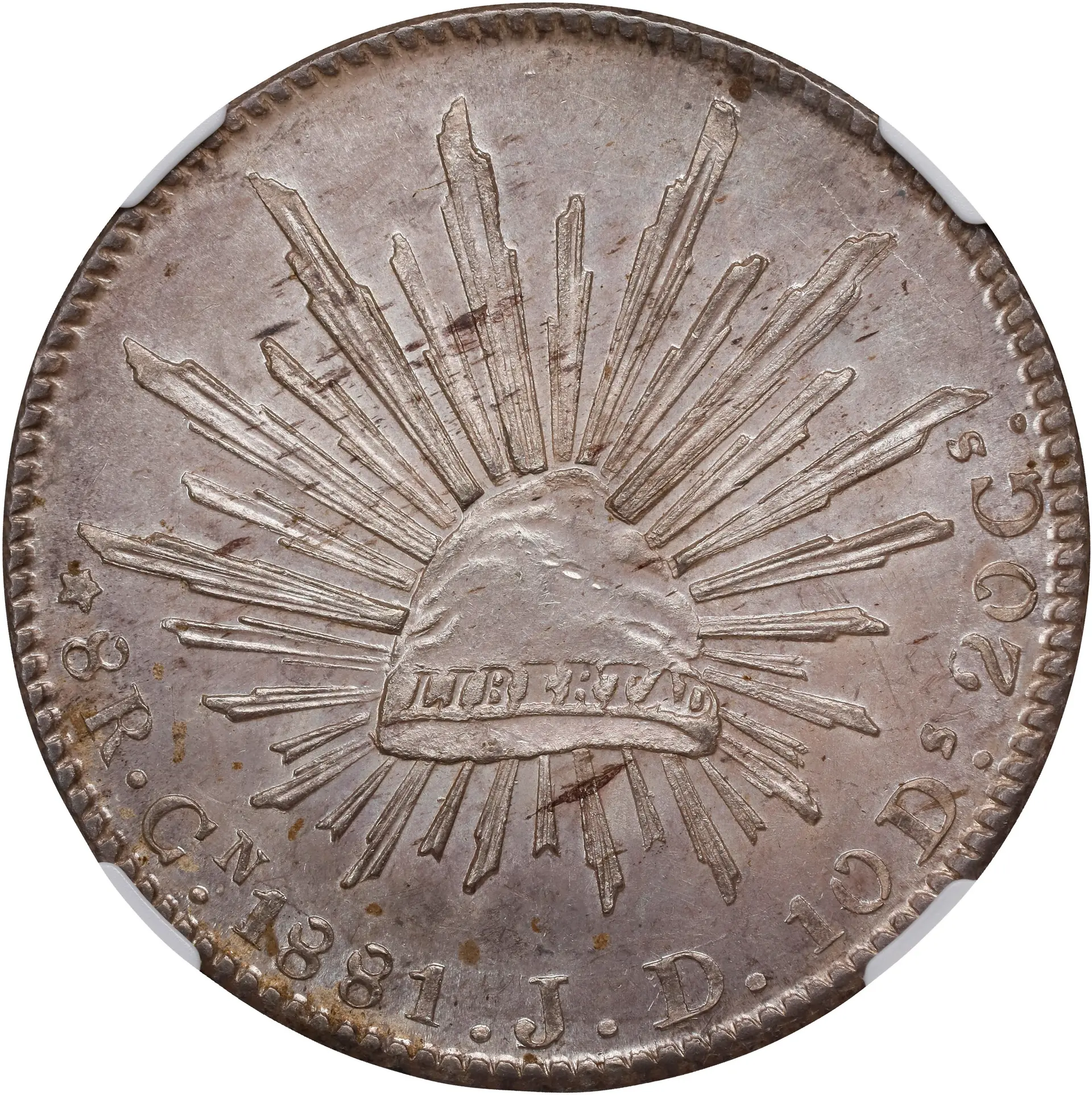 MEXICO. 8 Reales, 1881-Cn JD. Culiacan Mint. NGC MS-62.