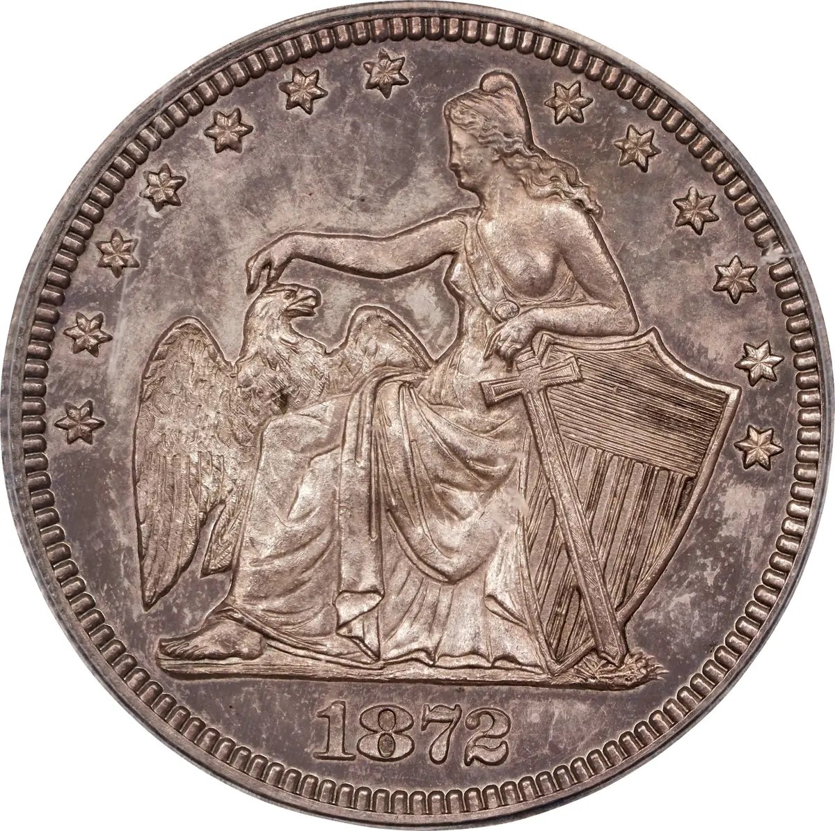 1872 Pattern Amazonian Quarter Dollar. Judd-1195, Pollock-1335. Rarity-7-.