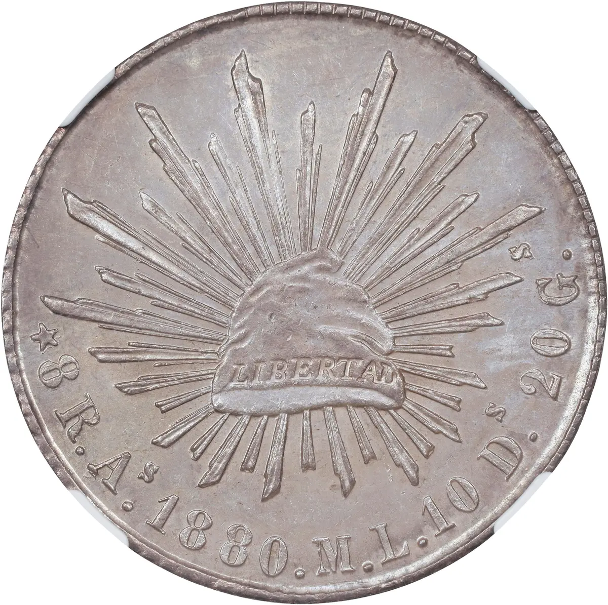 MEXICO. 8 Reales, 1880-As ML. Alamos Mint. NGC MS-62.