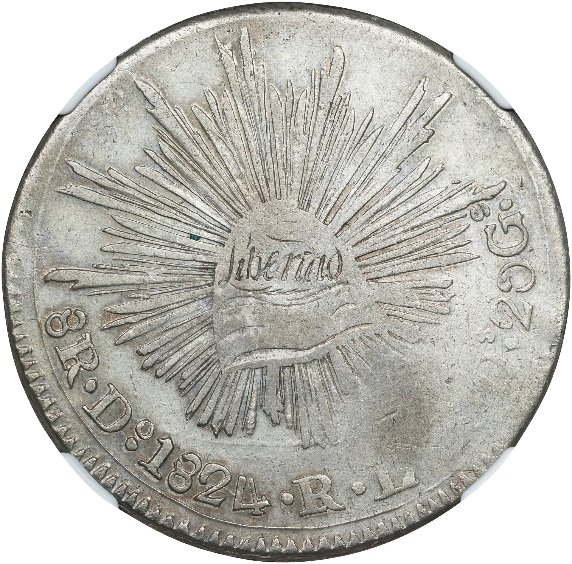MEXICO. "Hookneck" 8 Reales, 1824-Do RL. Durango Mint. NGC VF-25.