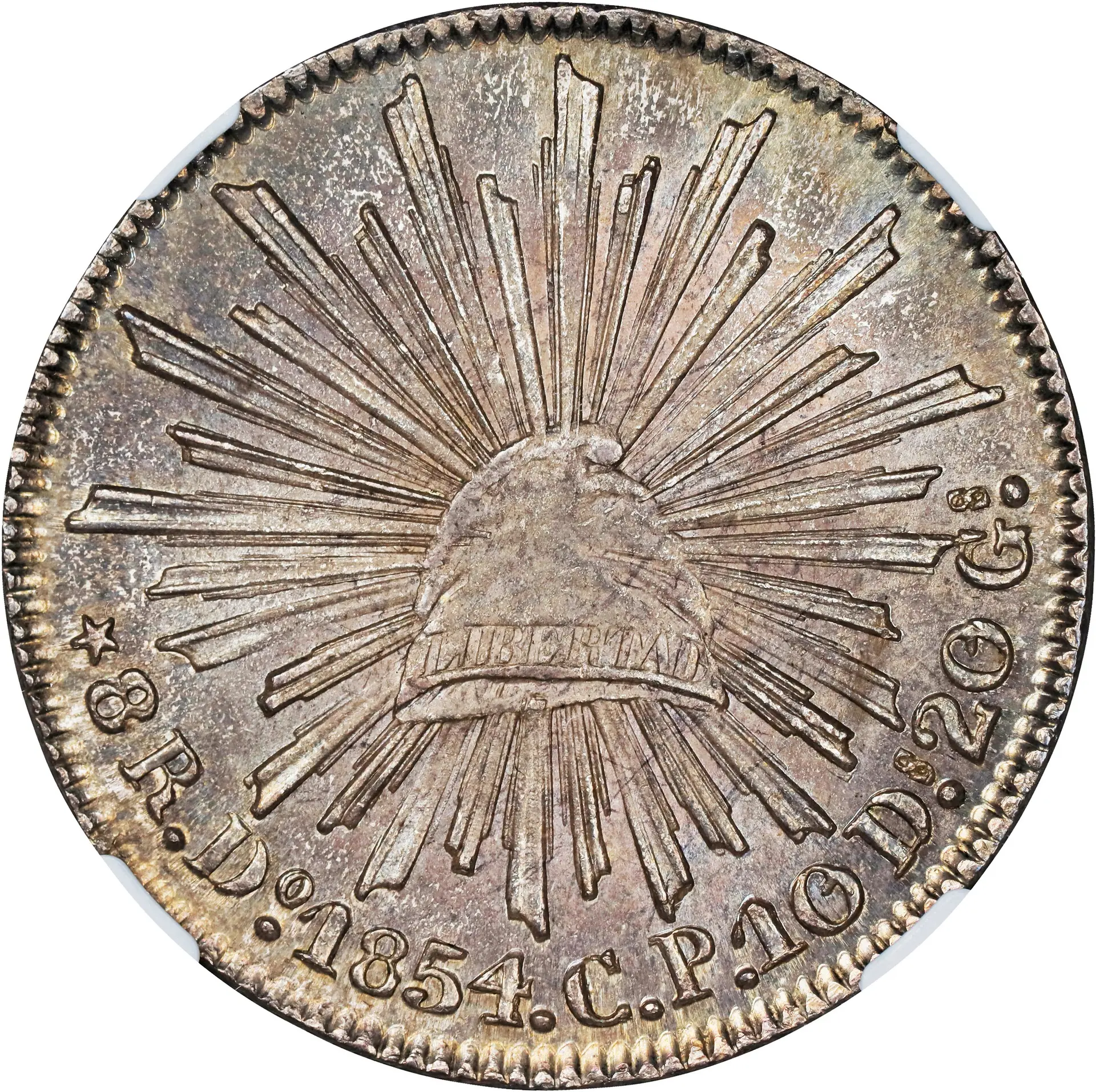 MEXICO. 8 Reales, 1854-Do CP. Durango Mint. NGC MS-63+.
