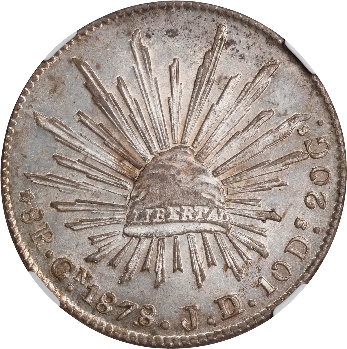 MEXICO. 8 Reales, 1878-Cn JD. Culiacan Mint. NGC MS-63+.