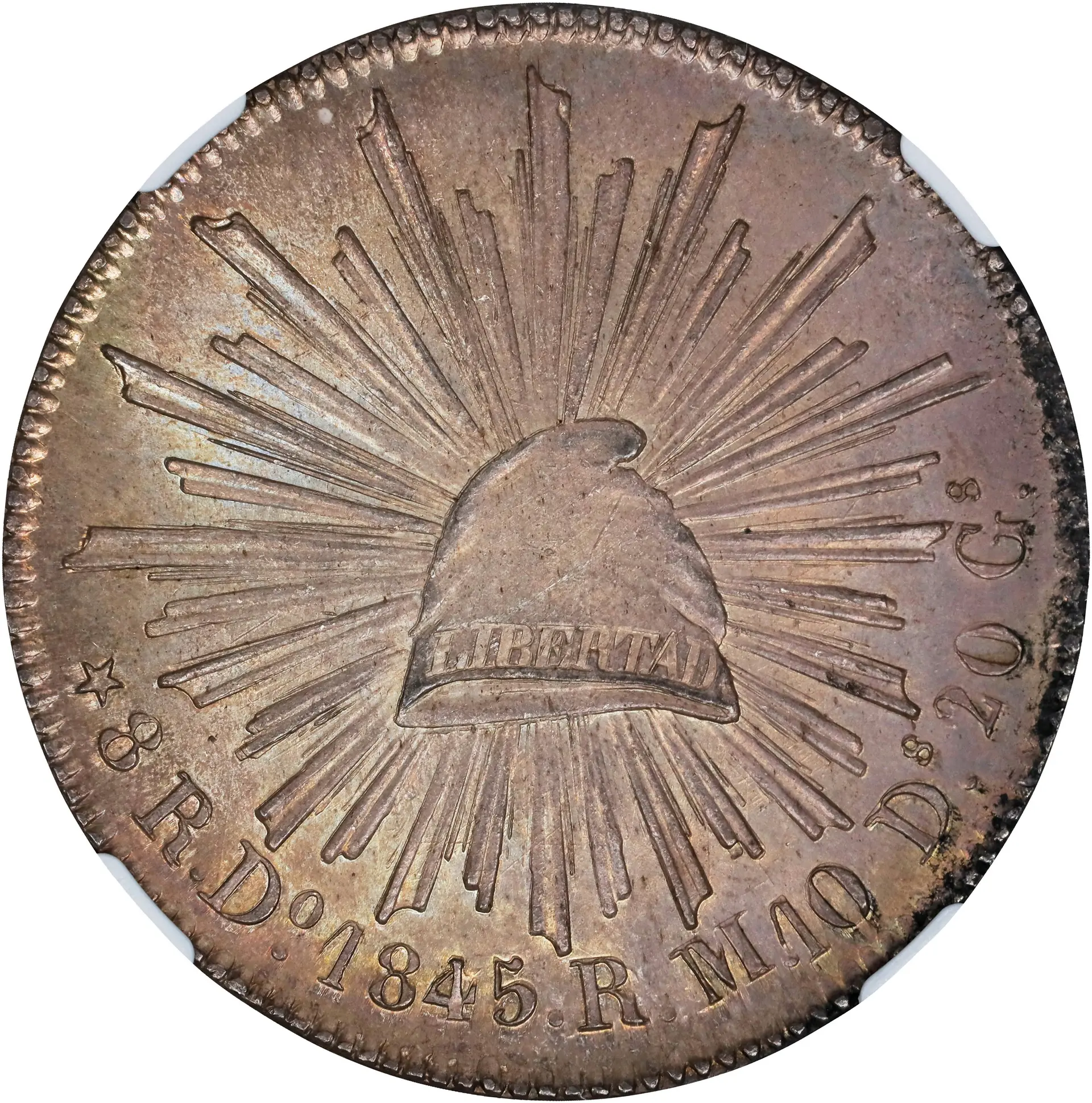 MEXICO. 8 Reales, 1845/35-Do RM. Durango Mint. NGC MS-64.