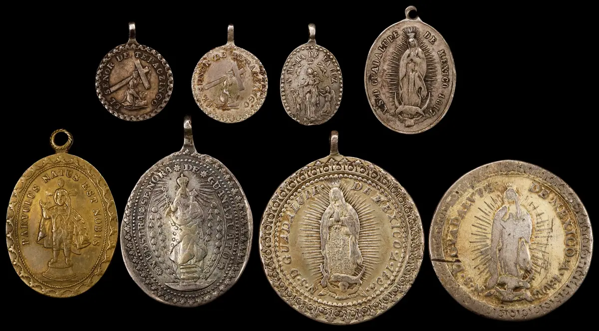 MEXICO. Octet of Religious Medals (8 Pieces), ca. 19th Century. Grade