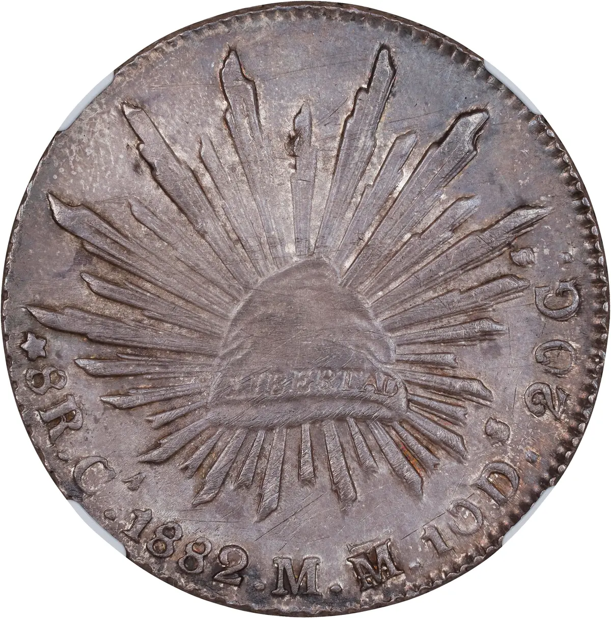 MEXICO. 8 Reales, 1882-Ca MM. Chihuahua Mint. NGC Unc Details--Cleaned.