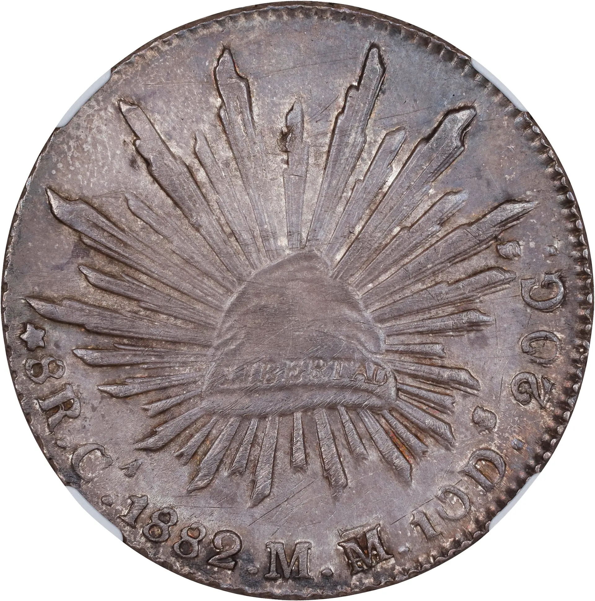 MEXICO. 8 Reales, 1882-Ca MM. Chihuahua Mint. NGC Unc Details--Cleaned.