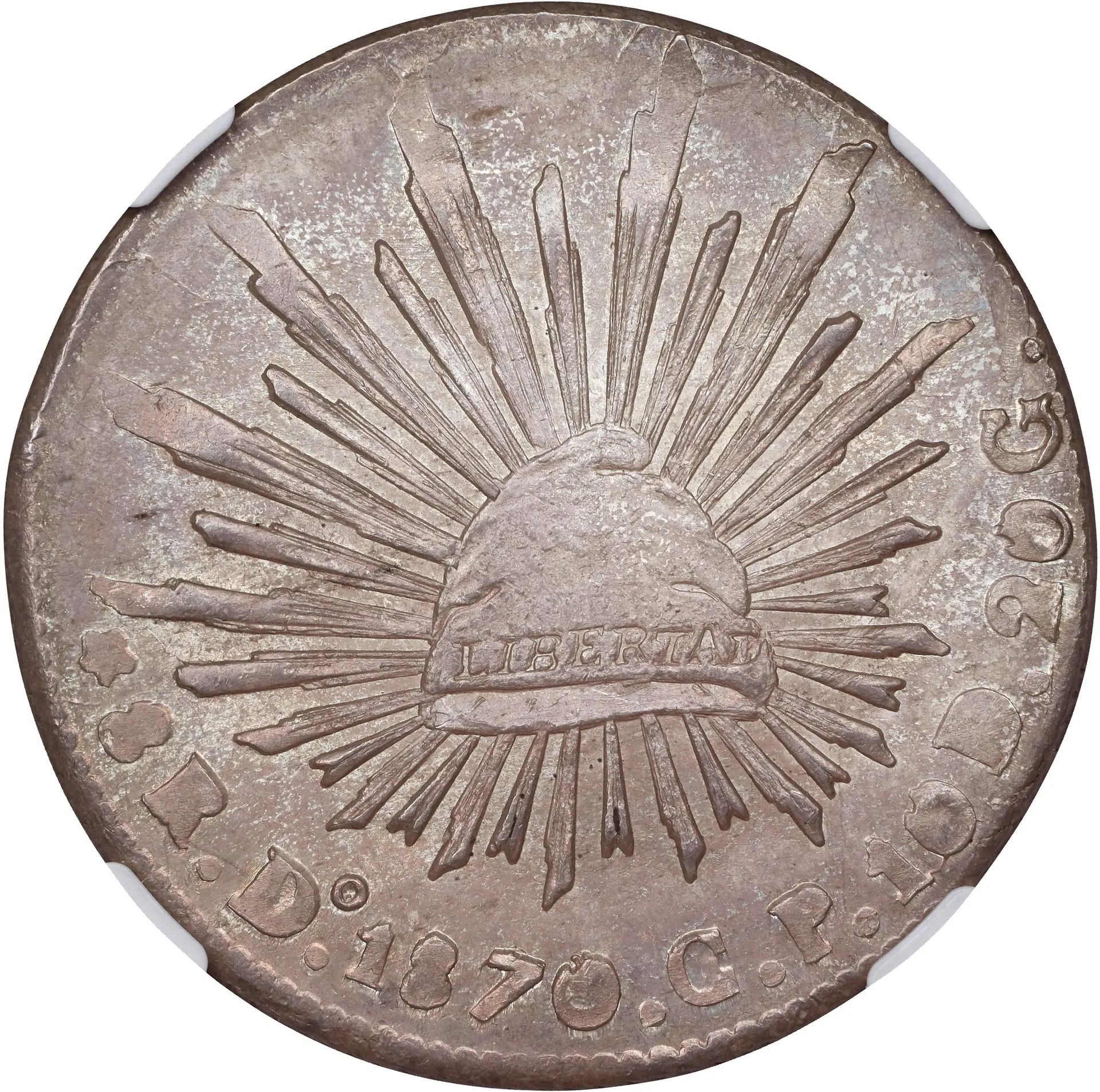 MEXICO. 8 Reales, 1870/69-Do CP. Durango Mint. NGC MS-64.