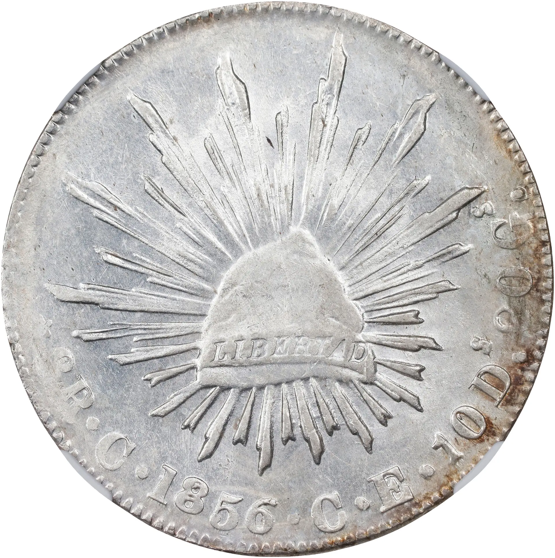 MEXICO. 8 Reales, 1856-C CE. Culiacan Mint. NGC MS-62.