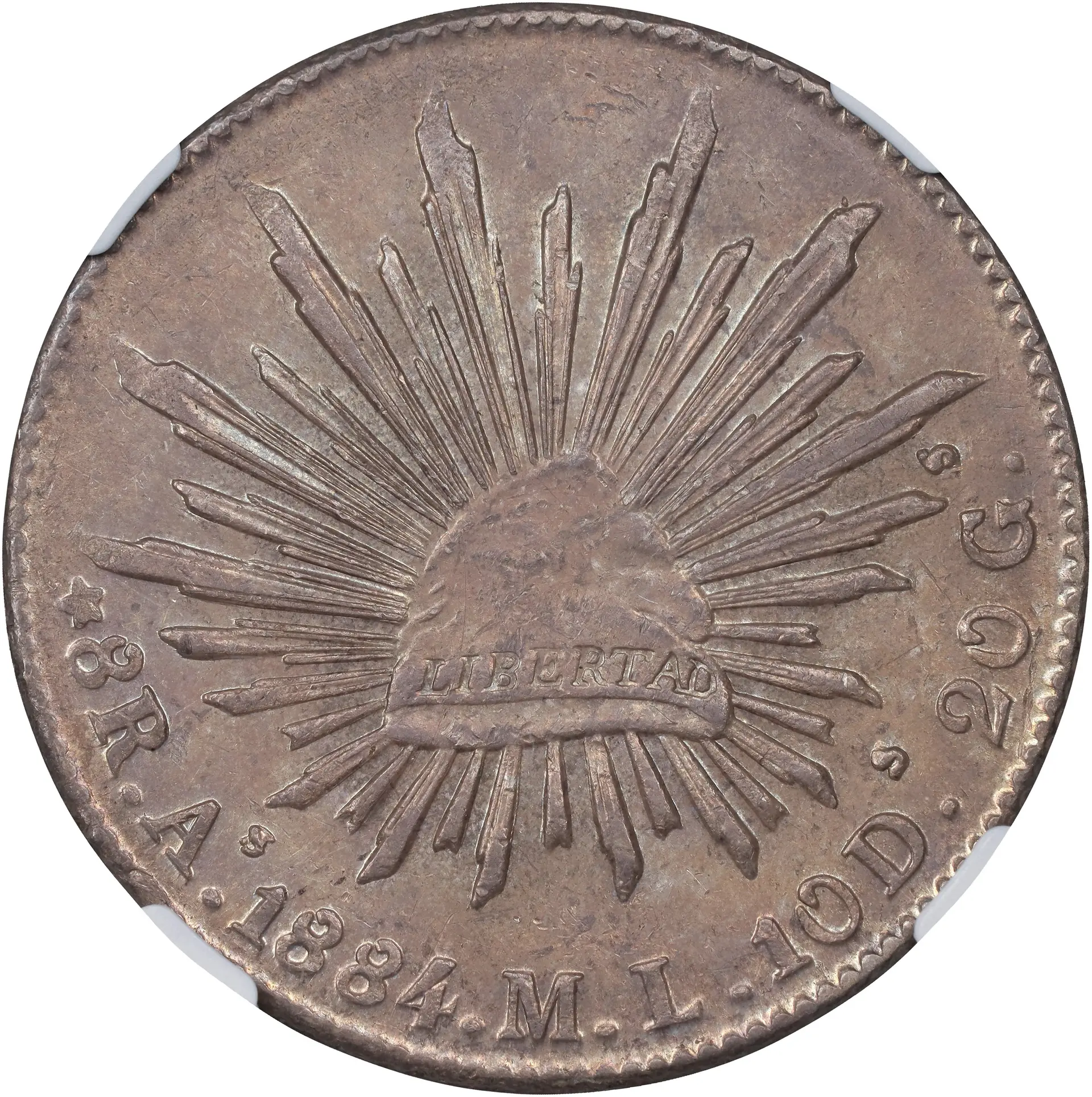 MEXICO. 8 Reales, 1884-As ML. Alamos Mint. NGC MS-61.