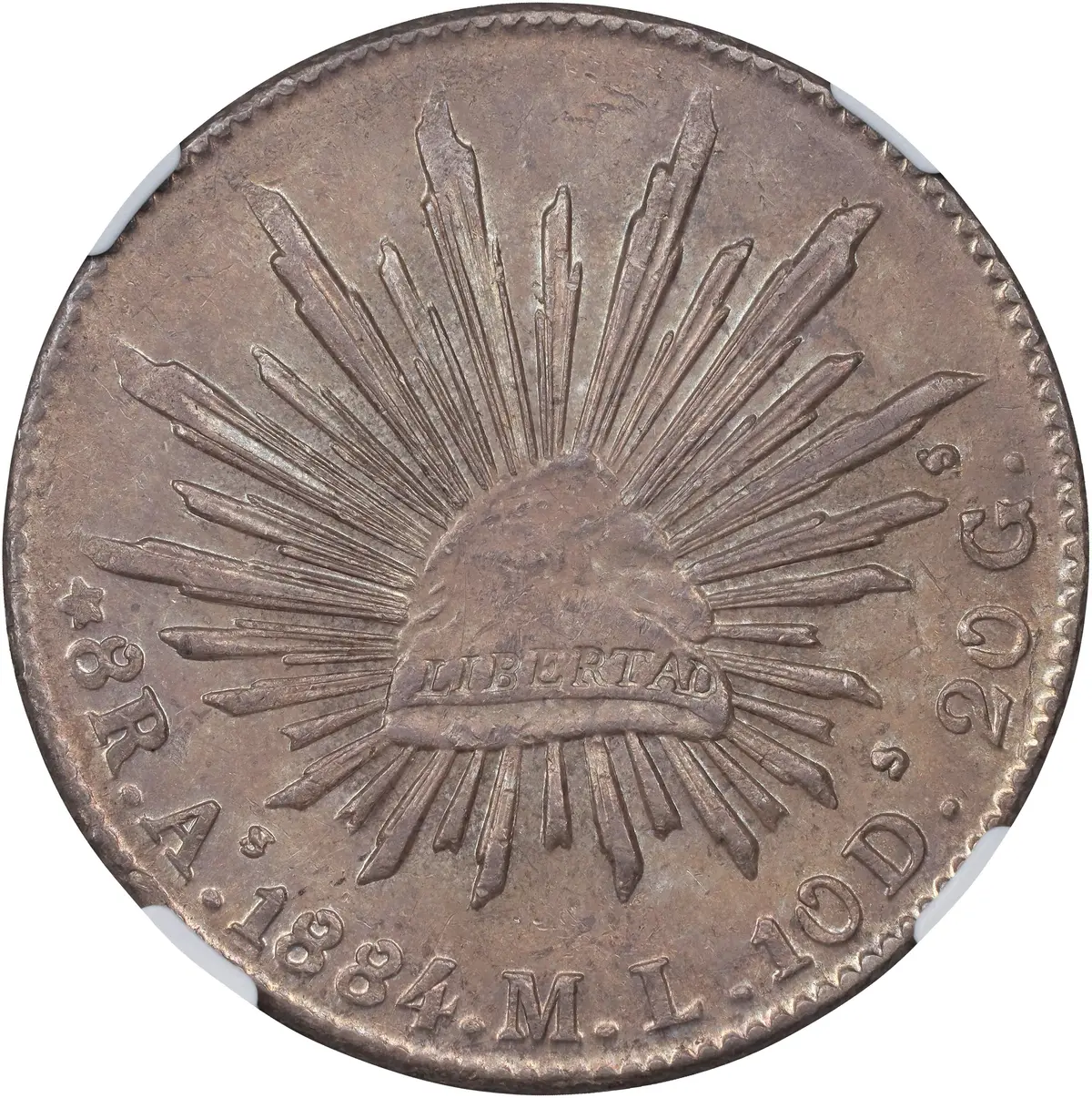 MEXICO. 8 Reales, 1884-As ML. Alamos Mint. NGC MS-61.