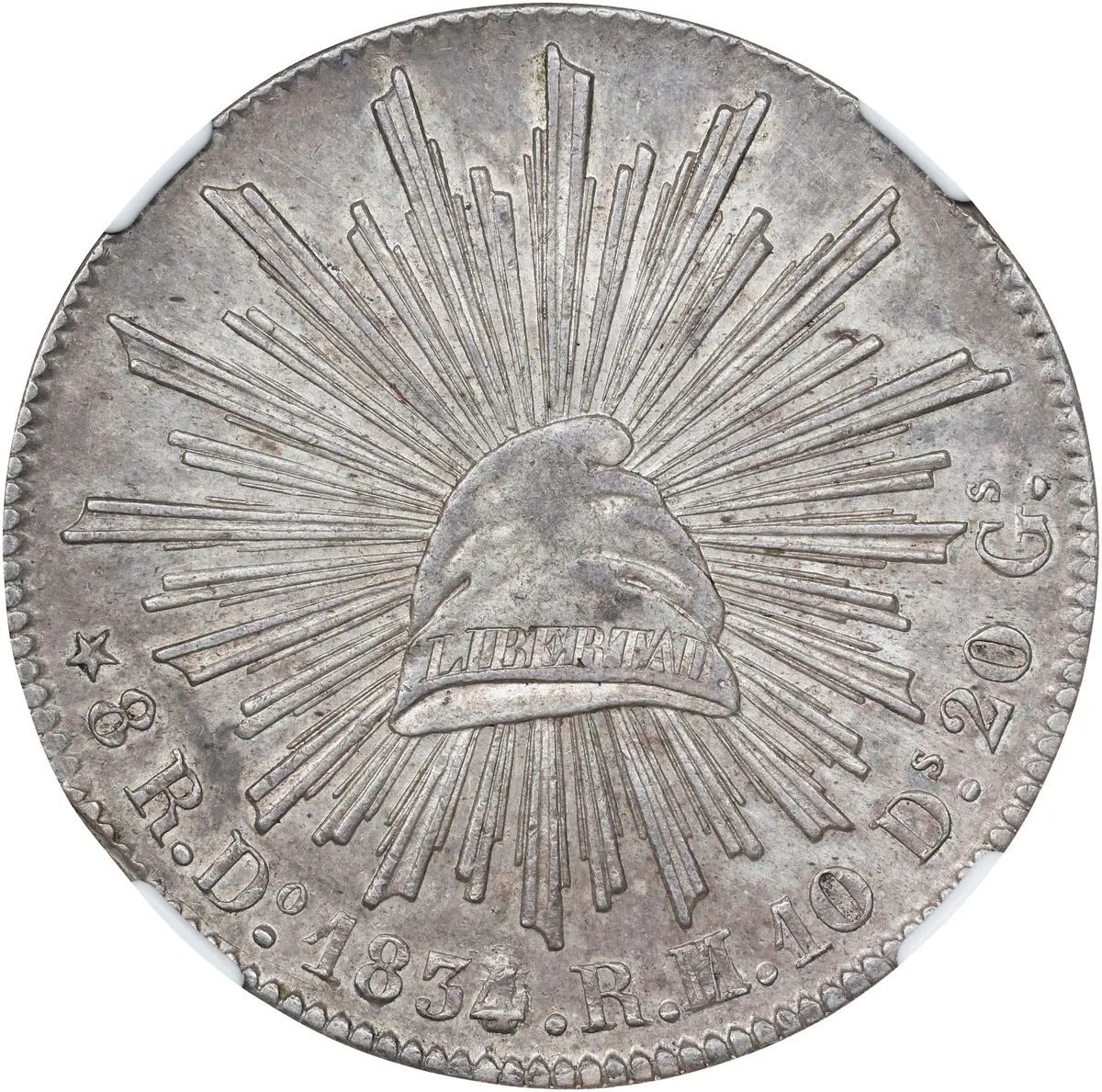 MEXICO. 8 Reales, 1834/3-Do RM/L. Durango Mint. NGC AU-58.