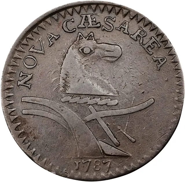 1787 New Jersey Copper. Maris 6-C, W-5040. Rarity-4. No Sprig Above