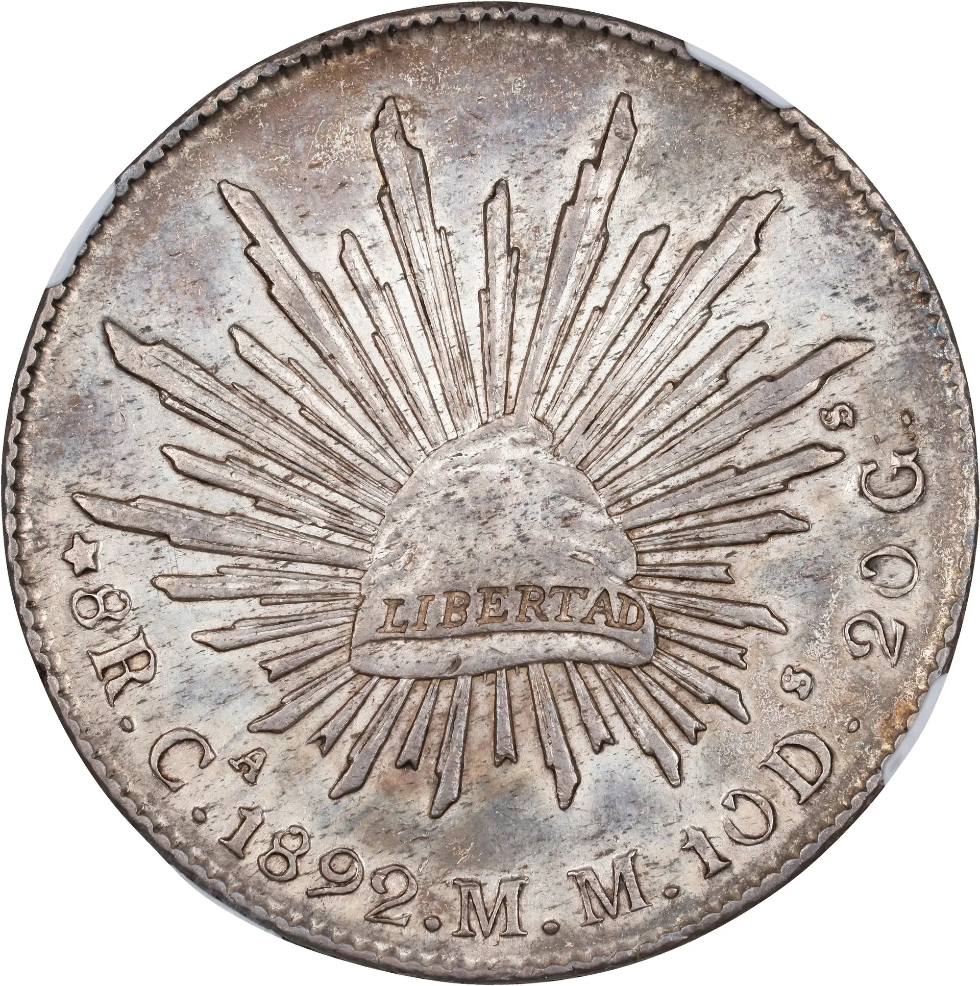 MEXICO. 8 Reales, 1892-Ca MM. Chihuahua Mint. NGC AU-58.