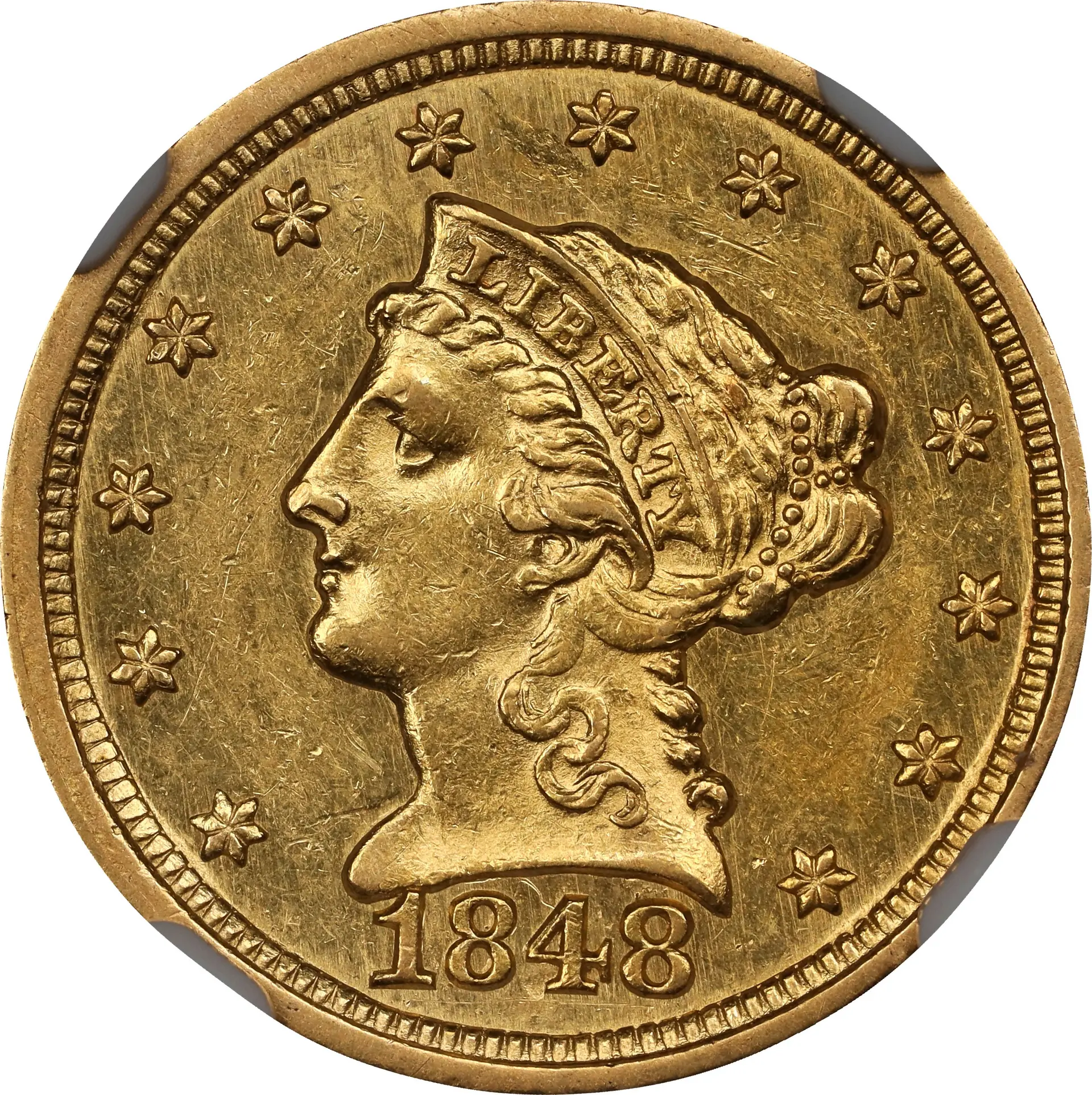 1848 Liberty Head Quarter Eagle. CAL. MS-61 (PCGS).