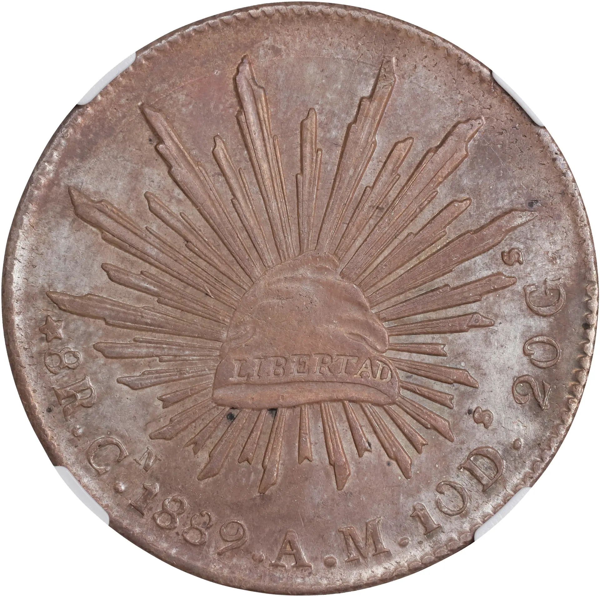 MEXICO. 8 Reales, 1889-Cn AM. Culiacan Mint. NGC Unc Details--Cleaned.