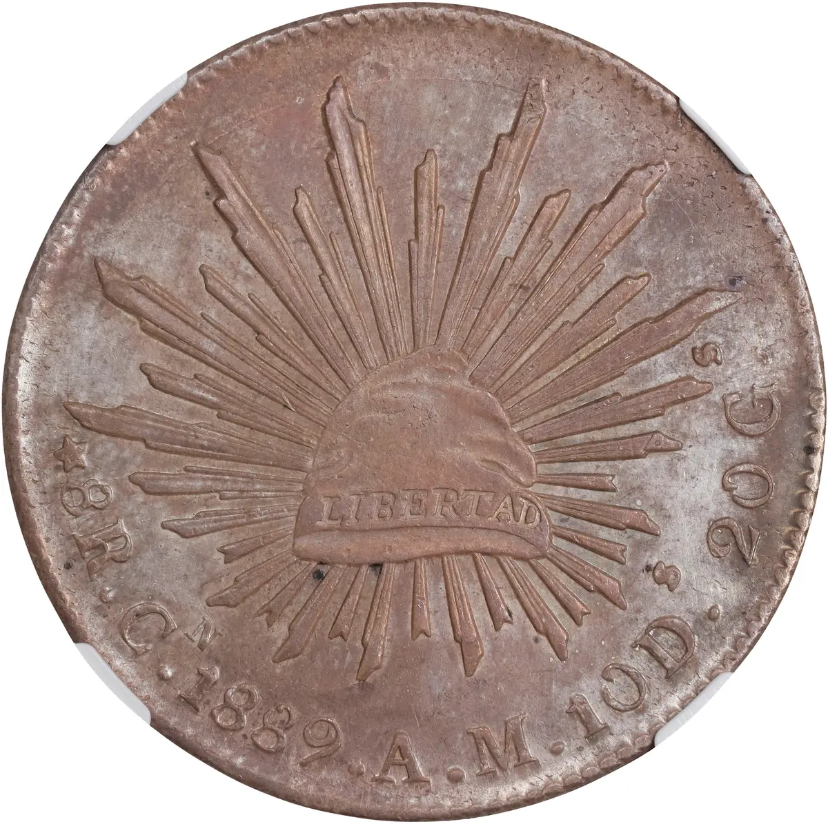 MEXICO. 8 Reales, 1889-Cn AM. Culiacan Mint. NGC Unc Details--Cleaned.