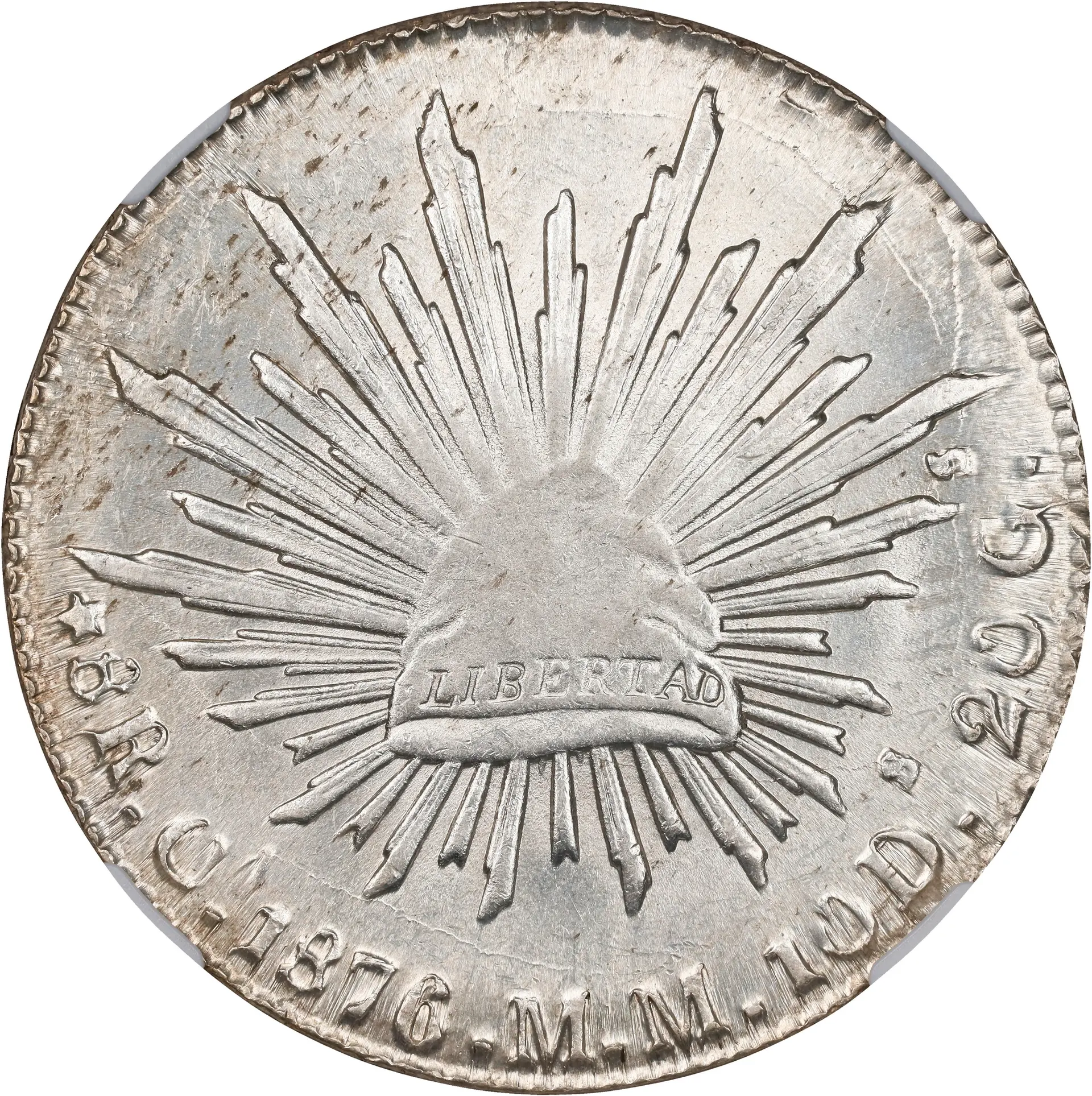 MEXICO. 8 Reales, 1876-Ca MM. Chihuahua Mint. NGC MS-63.