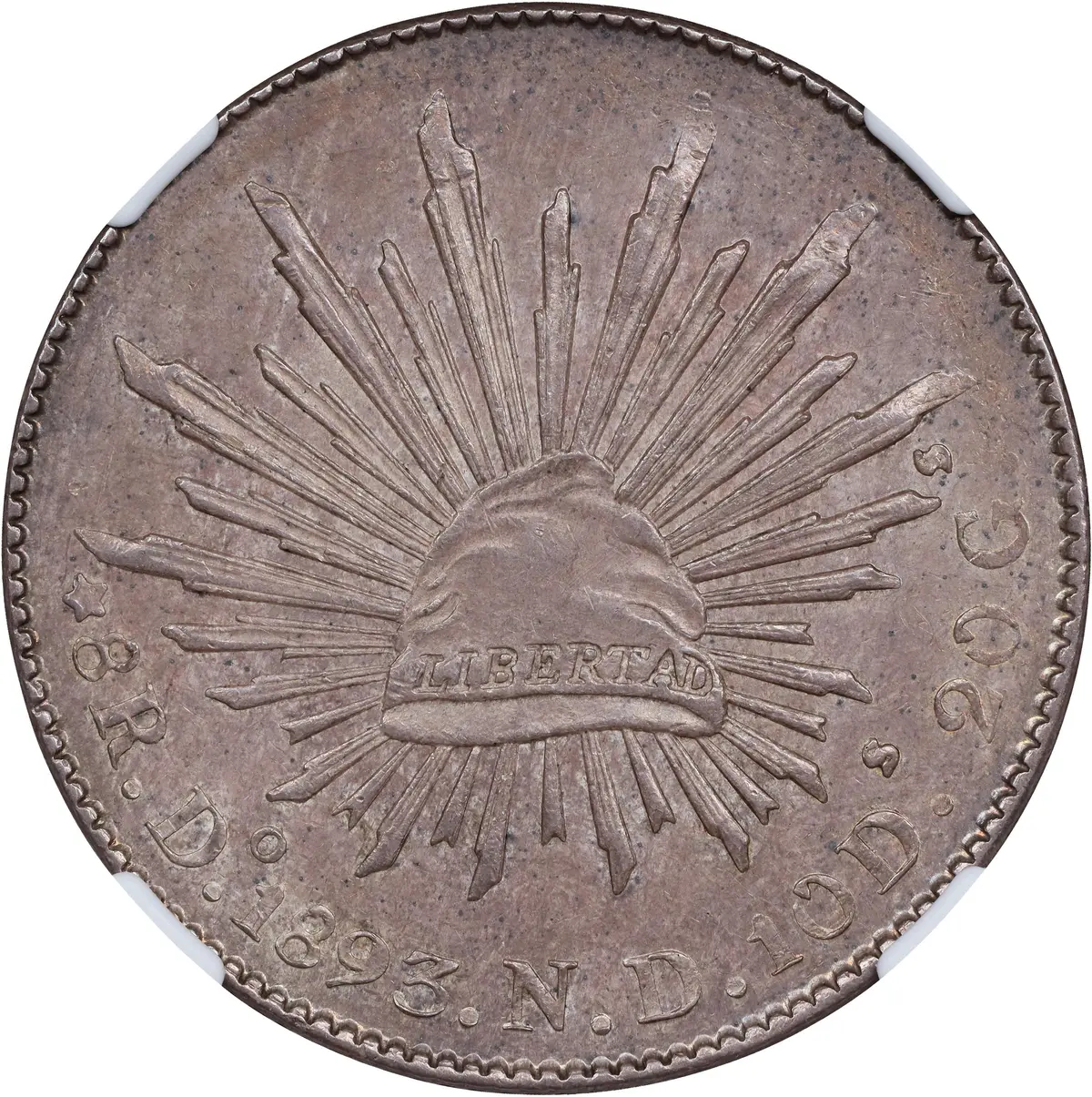 MEXICO. 8 Reales, 1893-Do ND. Durango Mint. NGC MS-62.