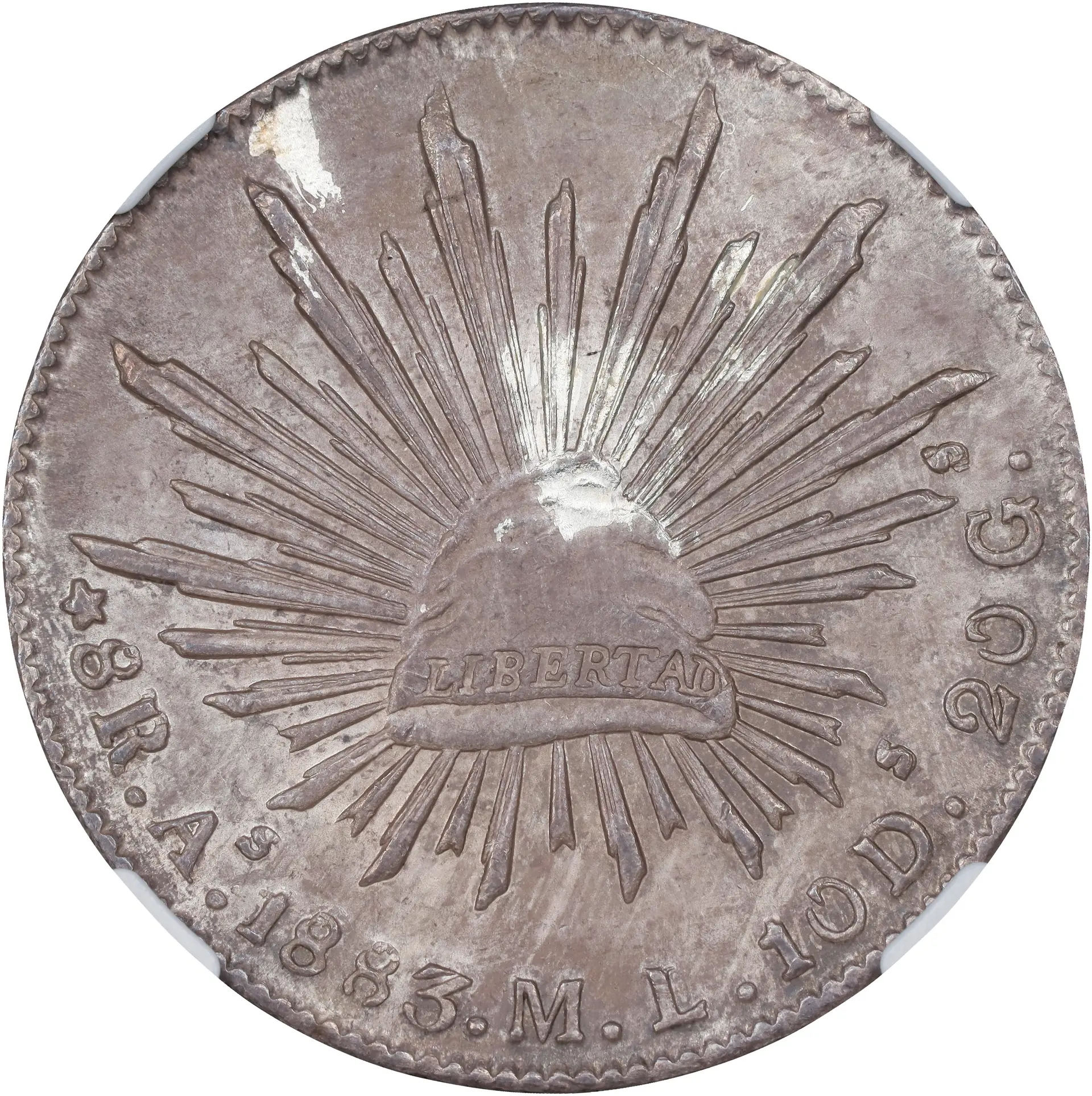 MEXICO. 8 Reales, 1883-As ML. Alamos Mint. NGC MS-61.