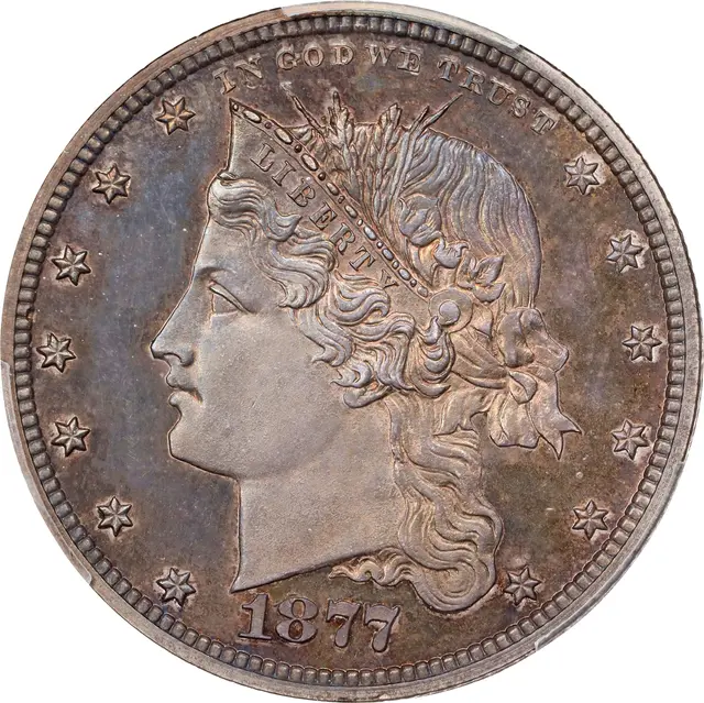 1877 Pattern Half Dollar. Judd-1534a, Pollock-1701. Rarity-8+. Silver.
