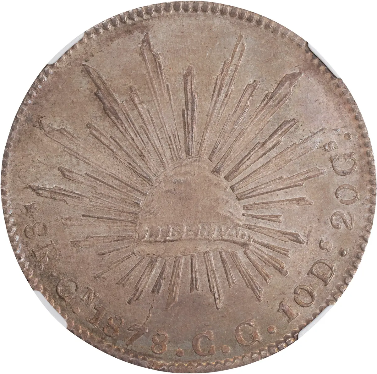 MEXICO. 8 Reales, 1878-Cn CG. Culiacan Mint. NGC MS-62.
